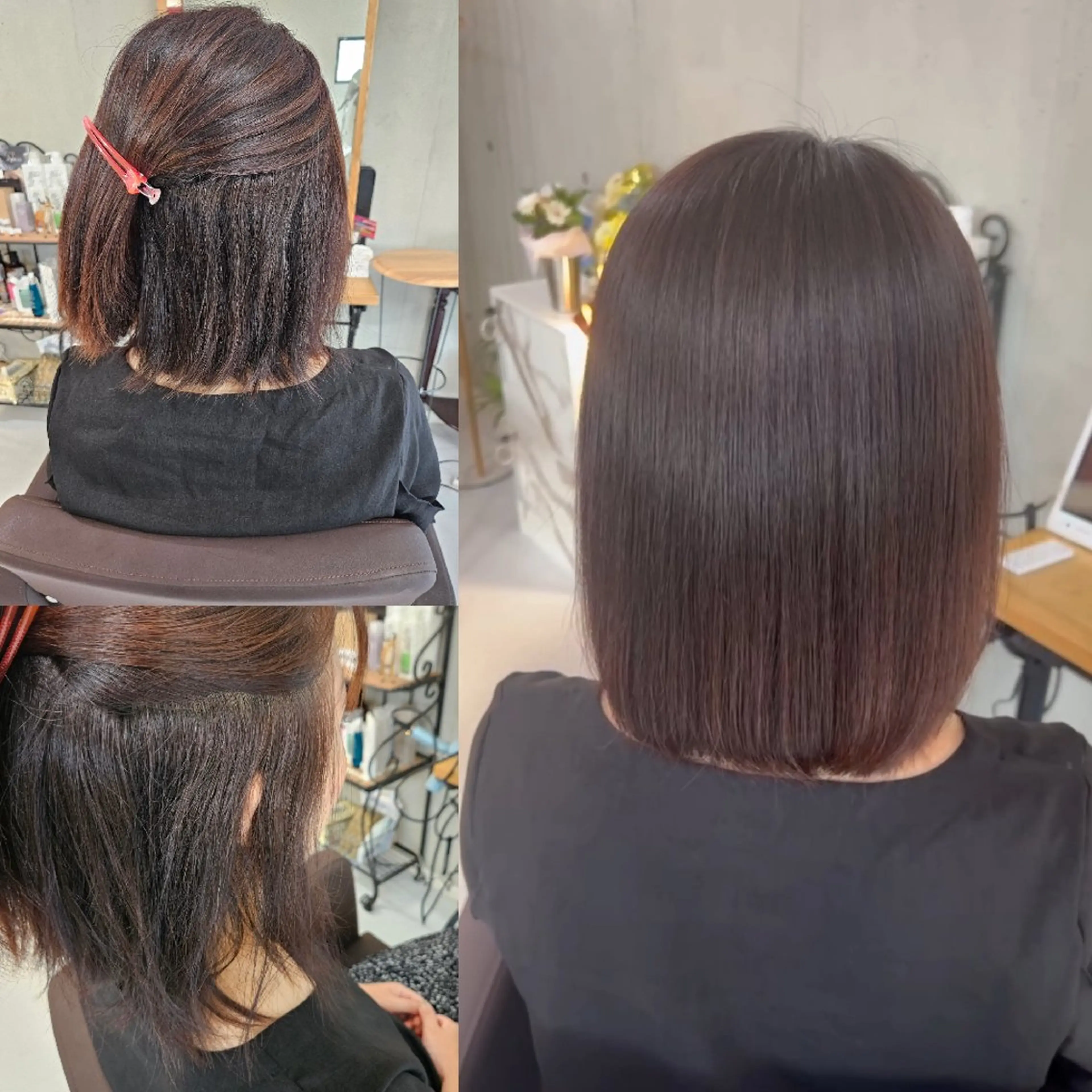 ミディアム カット 縮毛矯正 ma cherie naoのヘアスタイル