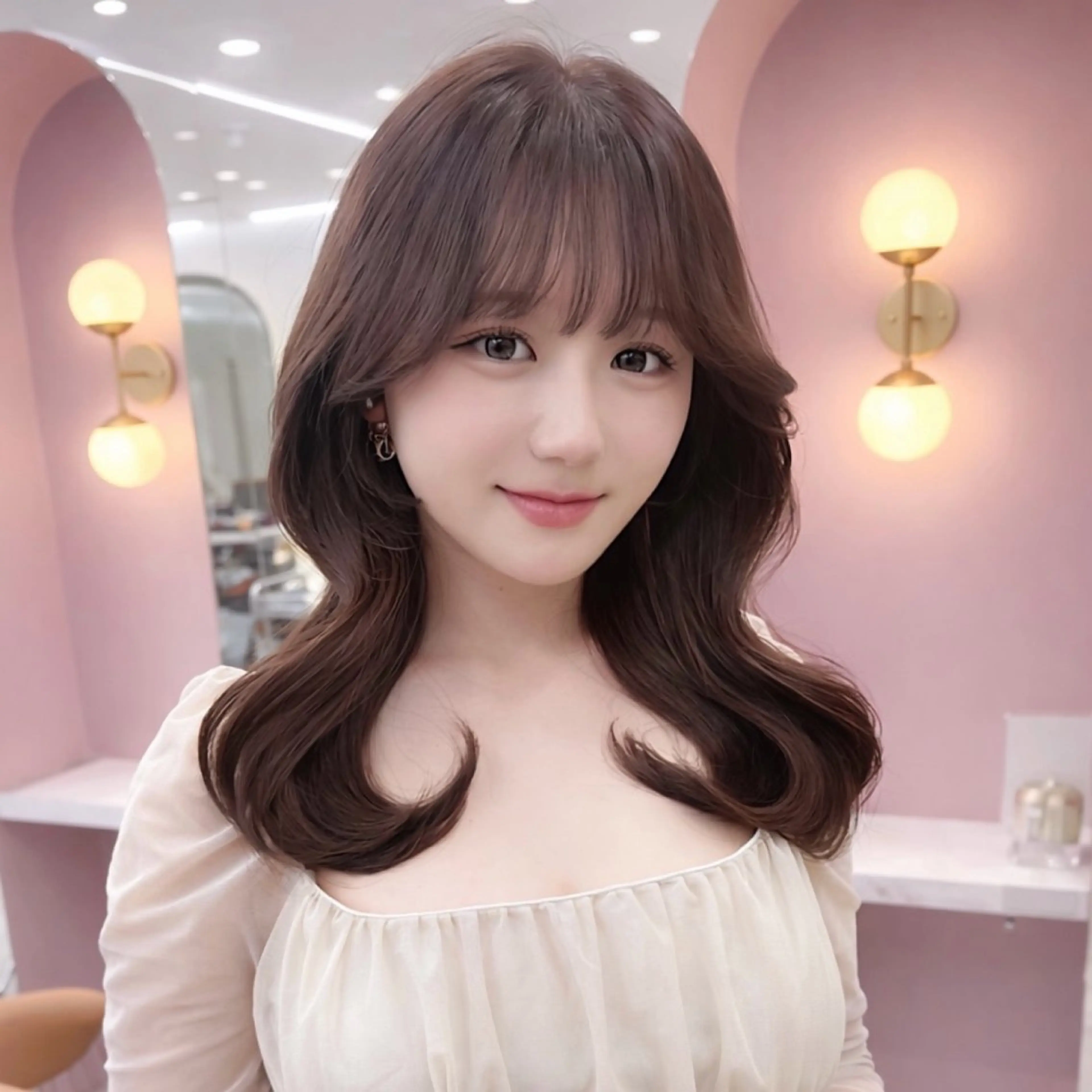 ミディアム カット ヘアカラー トリートメント レイヤー🇰🇷 韓国ヘア💕トモミのヘアスタイル