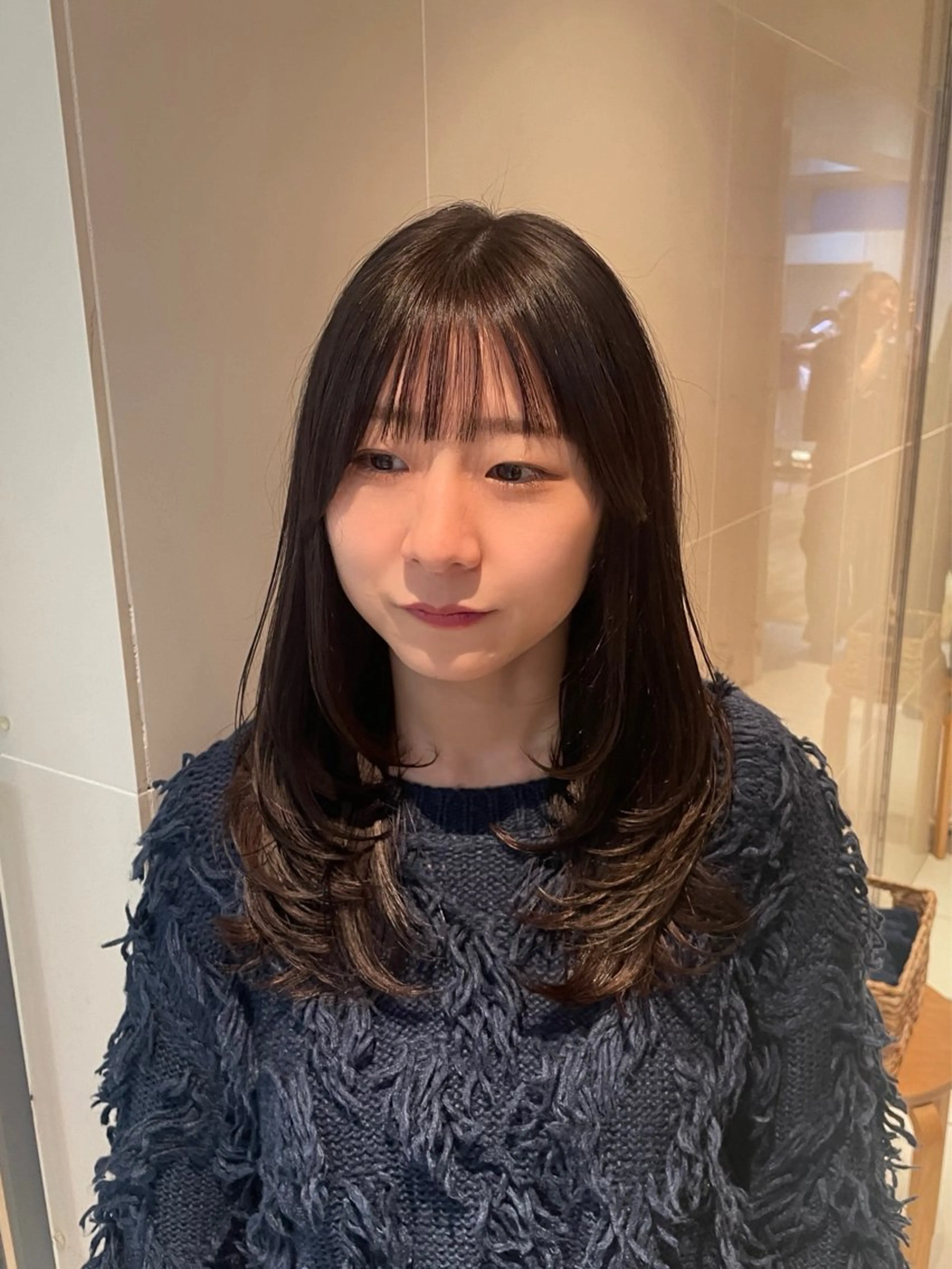 セミロング カラー 透明感カラー レイヤーカット カット ヘアカラー トリートメント 縮毛矯正/レイヤー 🌙児玉光瑠のヘアスタイル