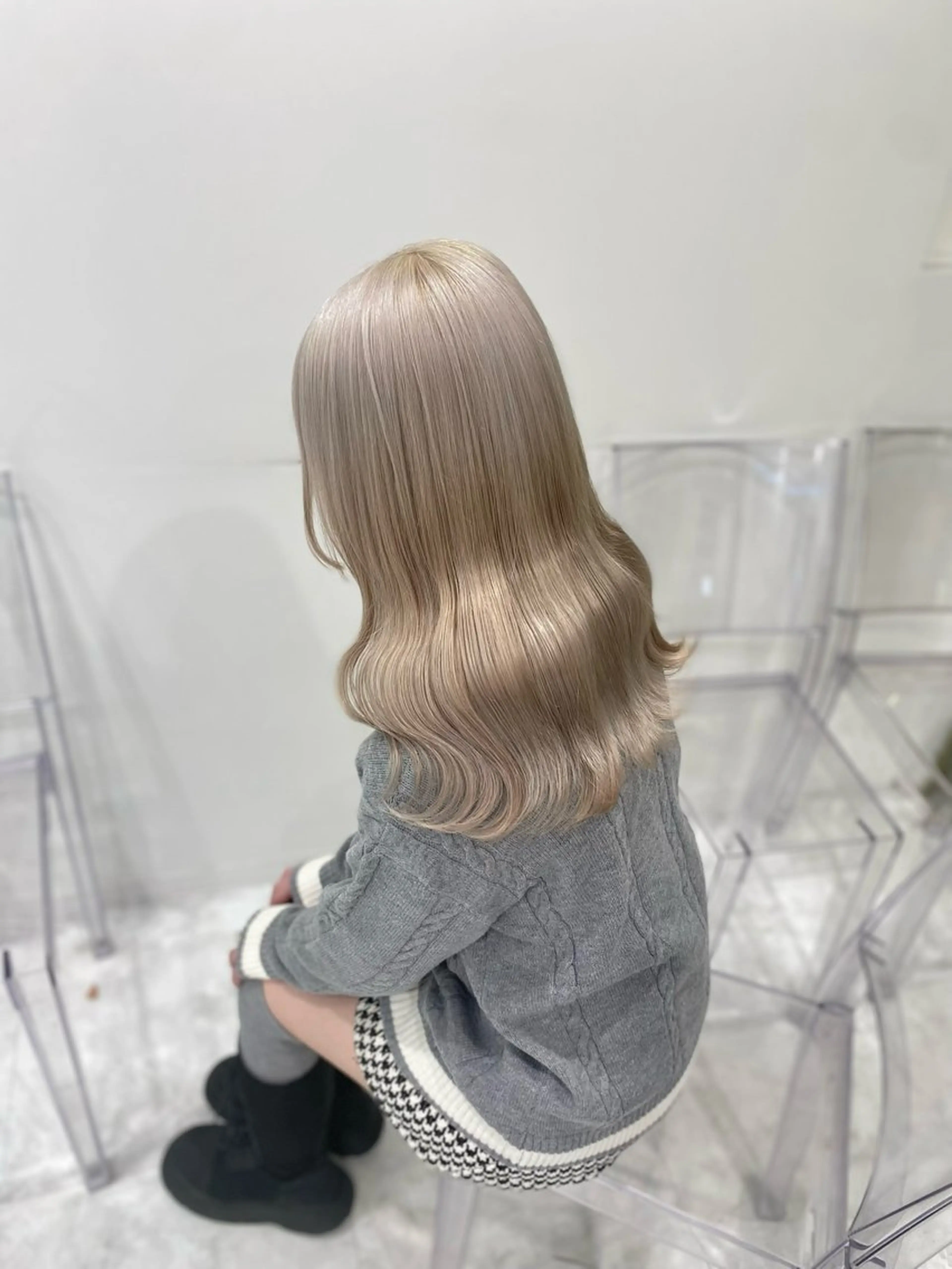 ロング カラー ヘアアレンジ トレンドモテカラー 🩷色落ちまで可愛くのヘアスタイル