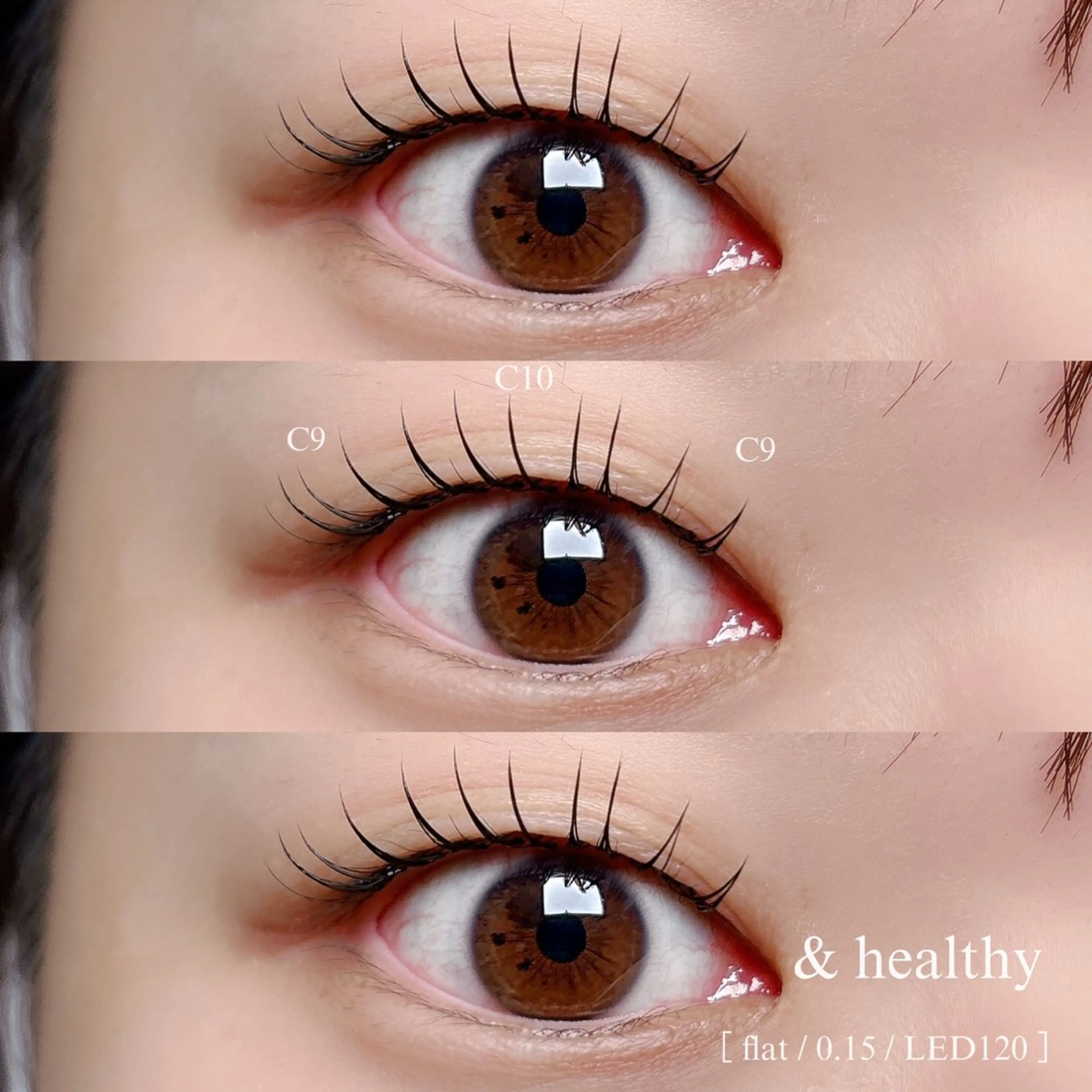 【&healthy🎀】フラットラッシュ120本　※エクステ装着後、根元にのみパーマを当てる！話題の最新技術✨の写真