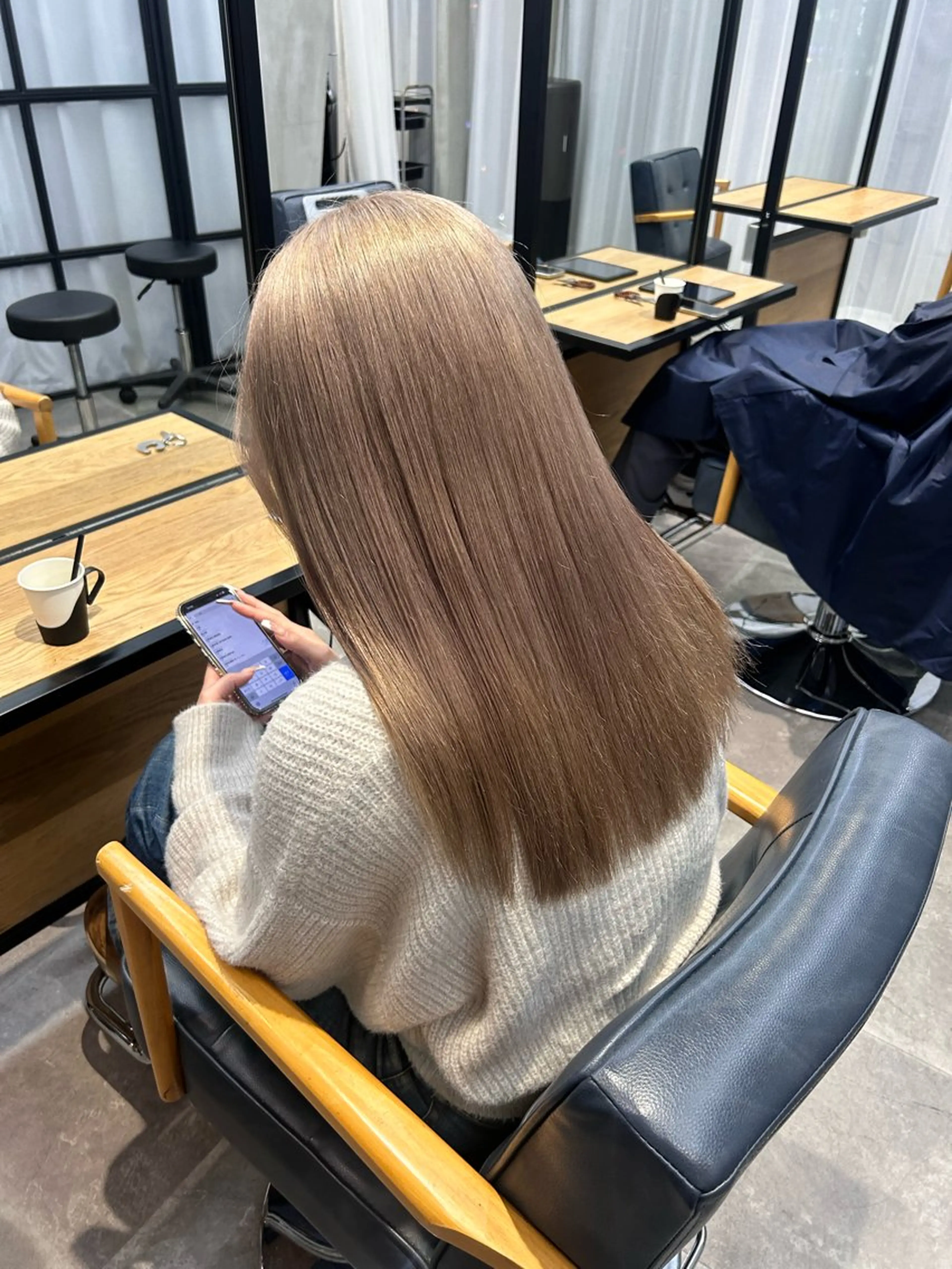 セミロング カラー 韓国×髪質改善カラー 💎hinaのヘアスタイル