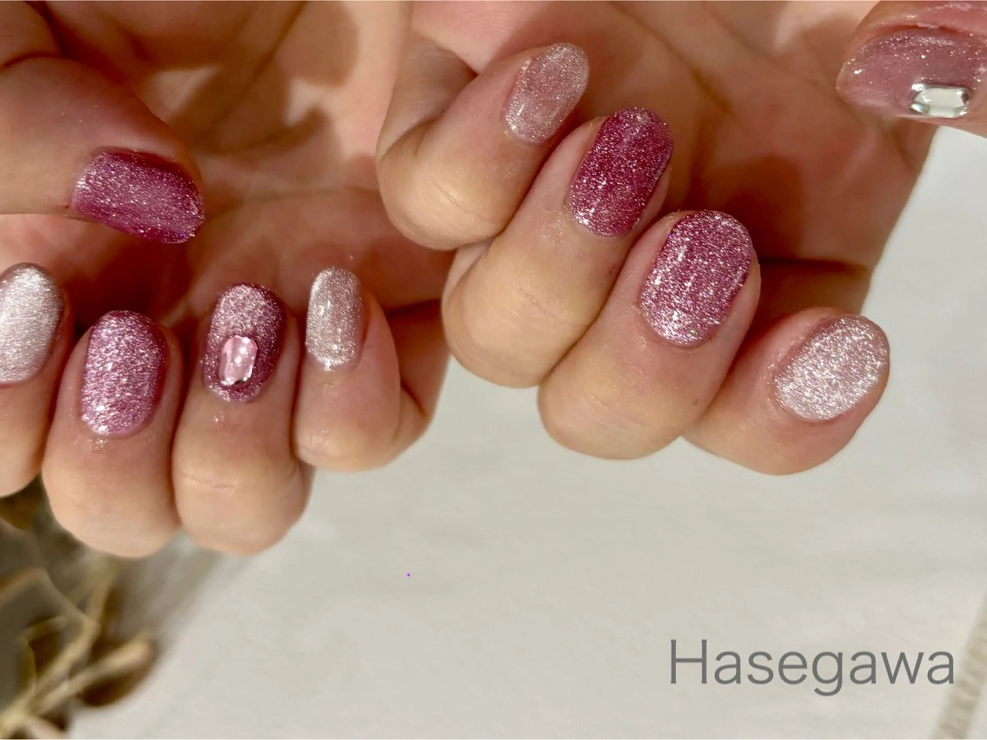 ネイル ピンク ハンドネイル DROP所属・DROP 長谷川のネイルデザイン