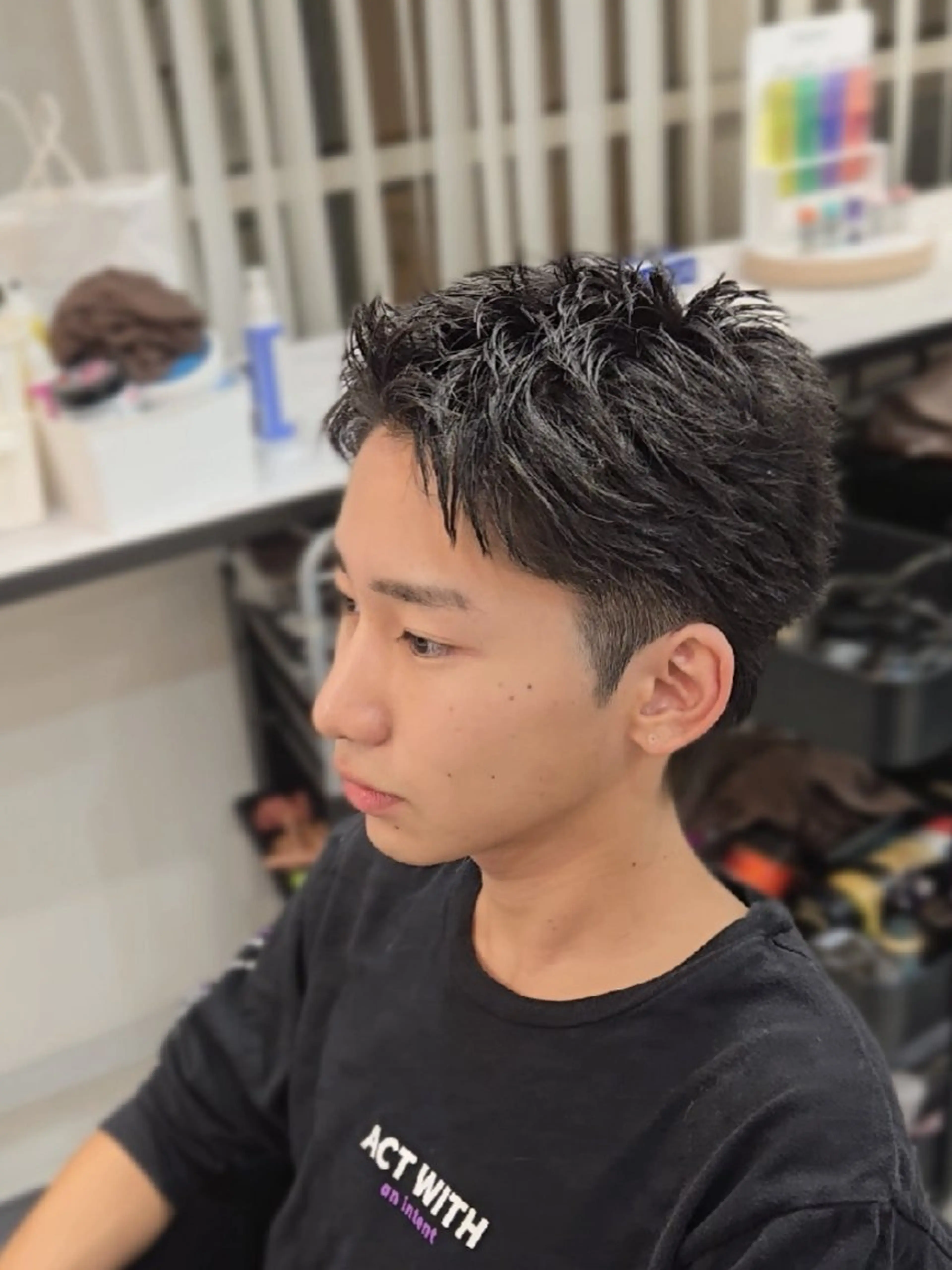 メンズ ショート スパイキーショート 刈り上げ ショートヘア カット ヘアセット LEN名古屋/パーマ 海外ヘア/メンズ特化のヘアスタイル