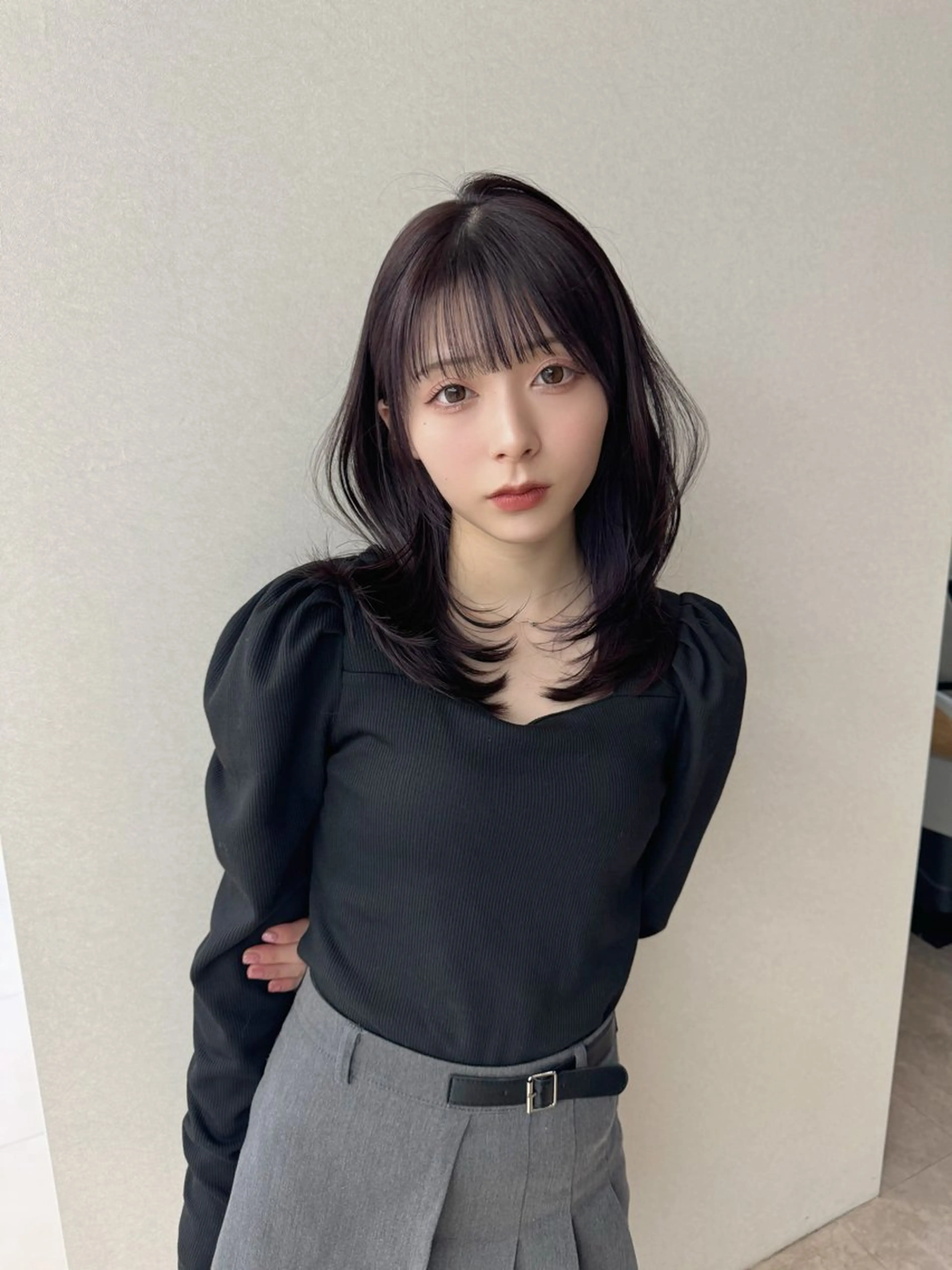 ミディアム カラー カット ヘアカラー トリートメント COA GINZA 空也/前髪/顔まわりのヘアスタイル