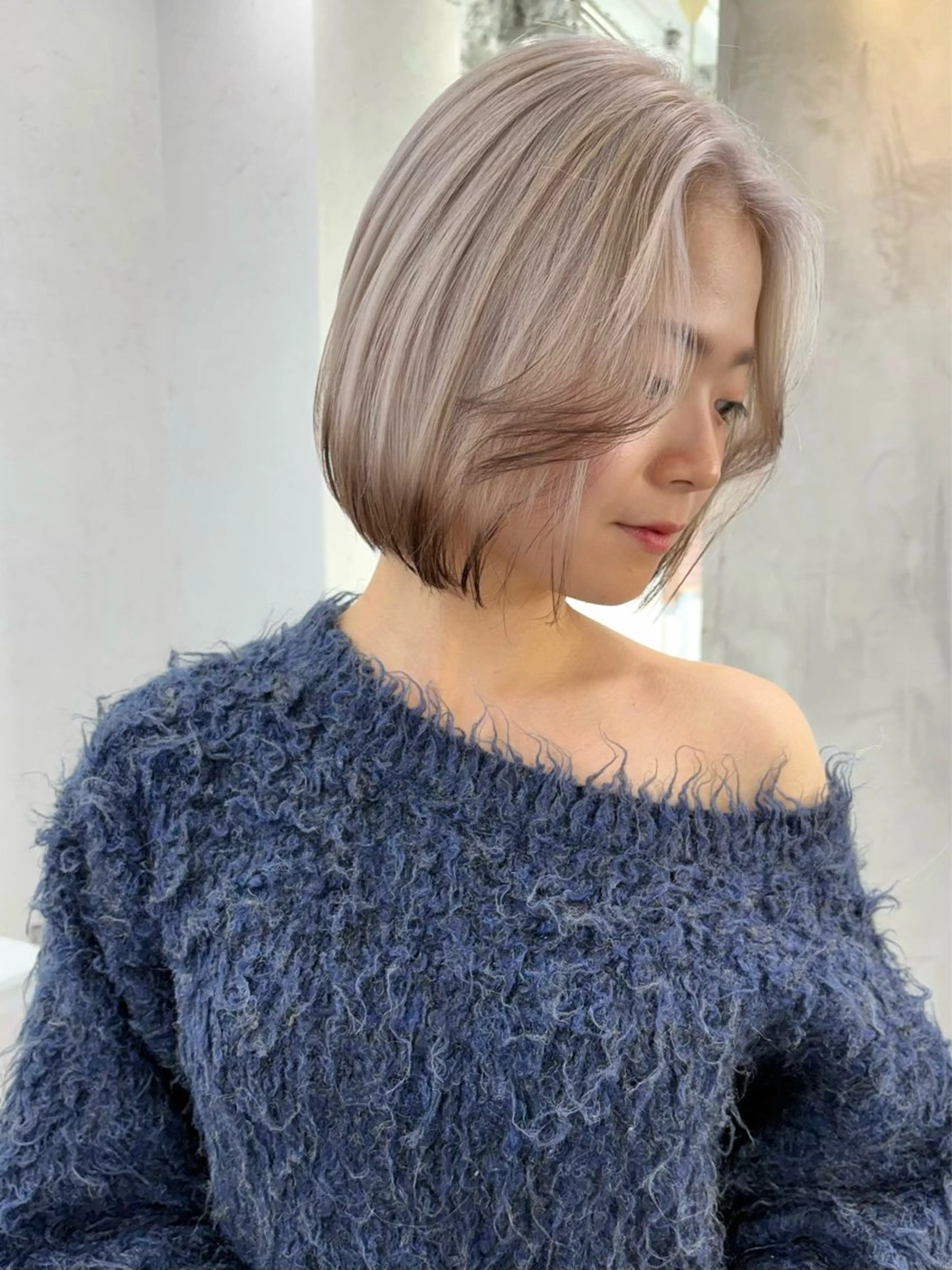 ミディアム カラー カット ヘアカラー 🧸艶々韓国ヘア 🧁mizunaのヘアスタイル
