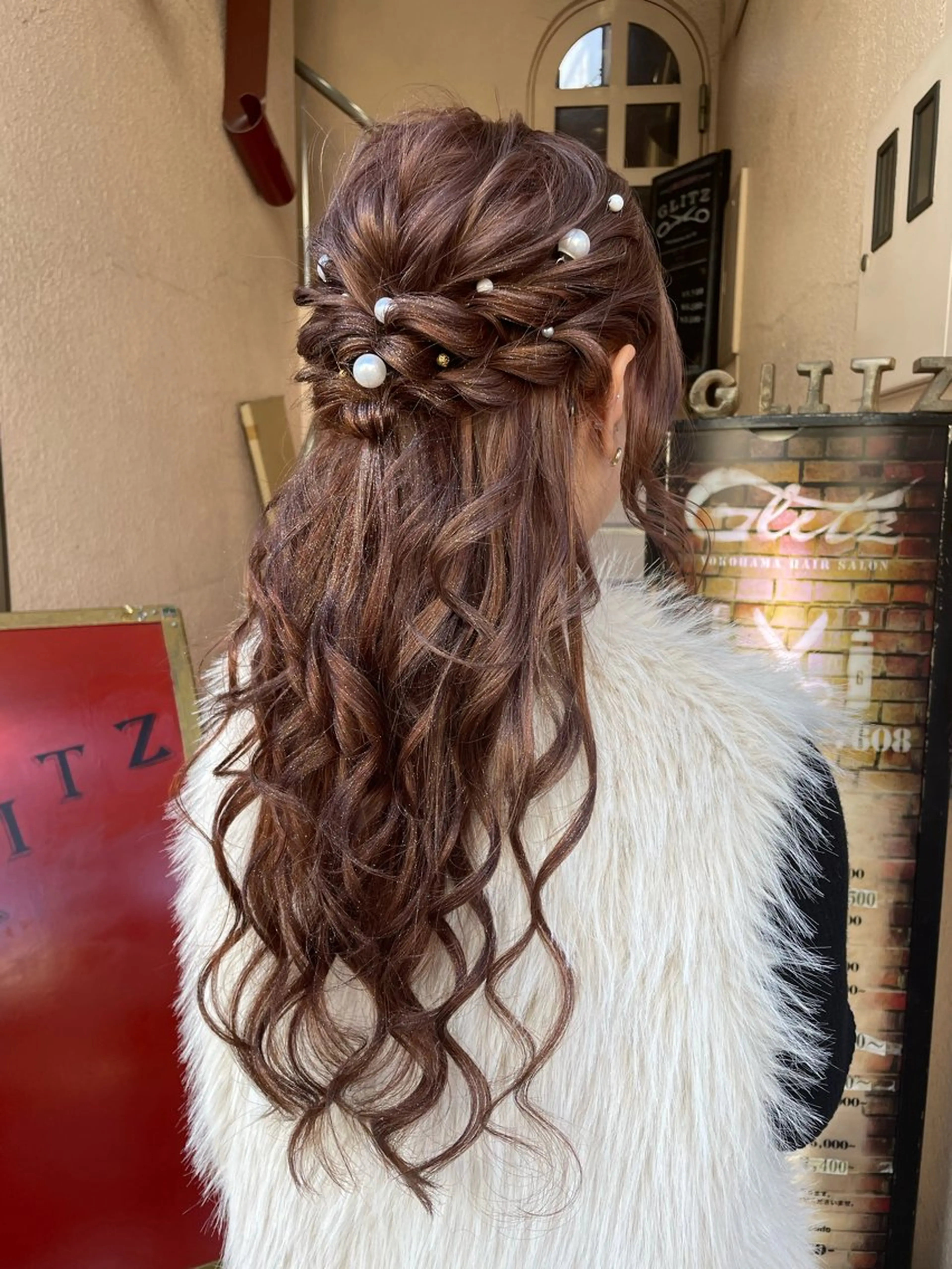 ヘアアレンジ ハーフアップ 👑派手髪/カット 👑ANRYのヘアスタイル