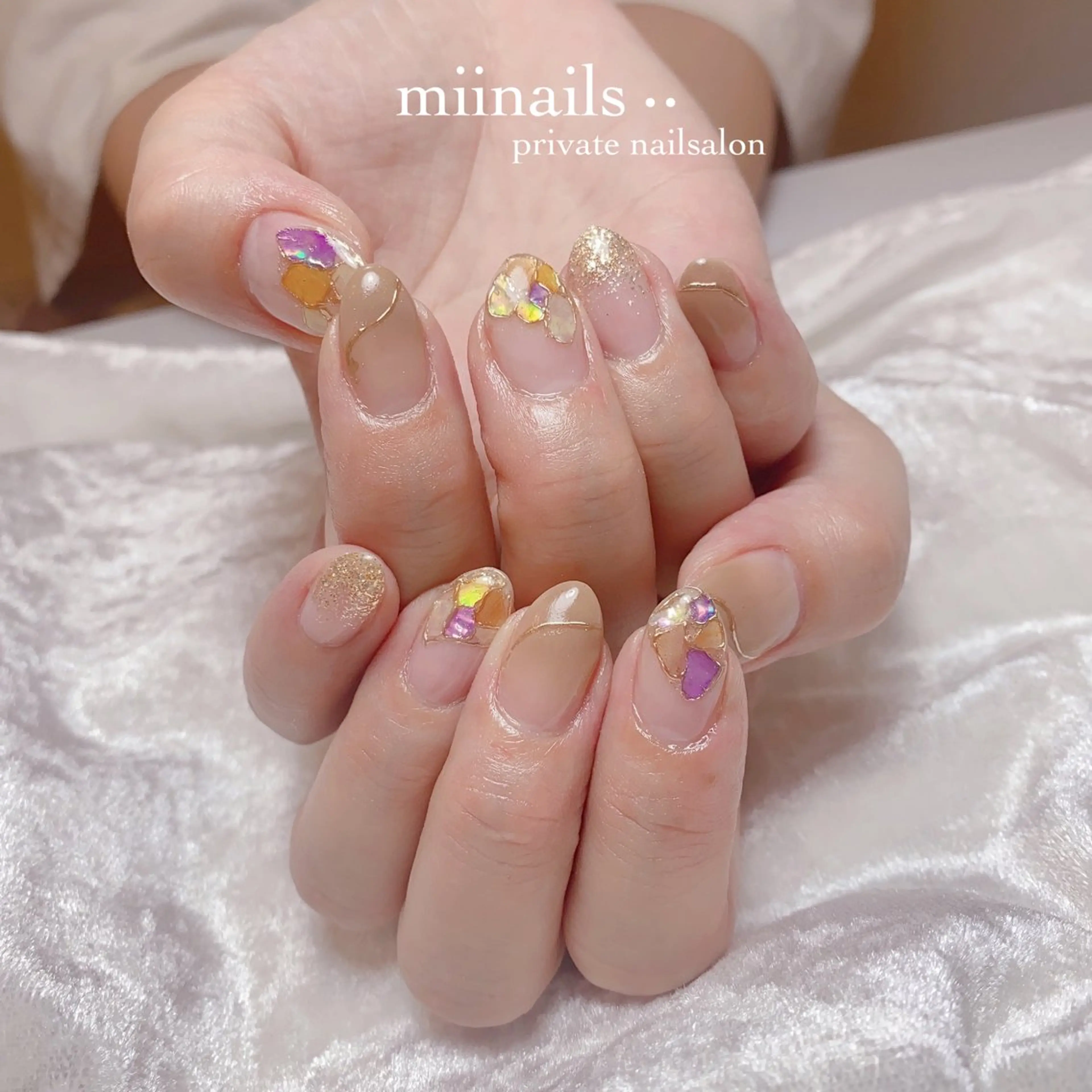 ネイル フレンチネイル 韓国ネイル ワンホンネイル ハンドネイル nailsalon miinailsのネイルデザイン