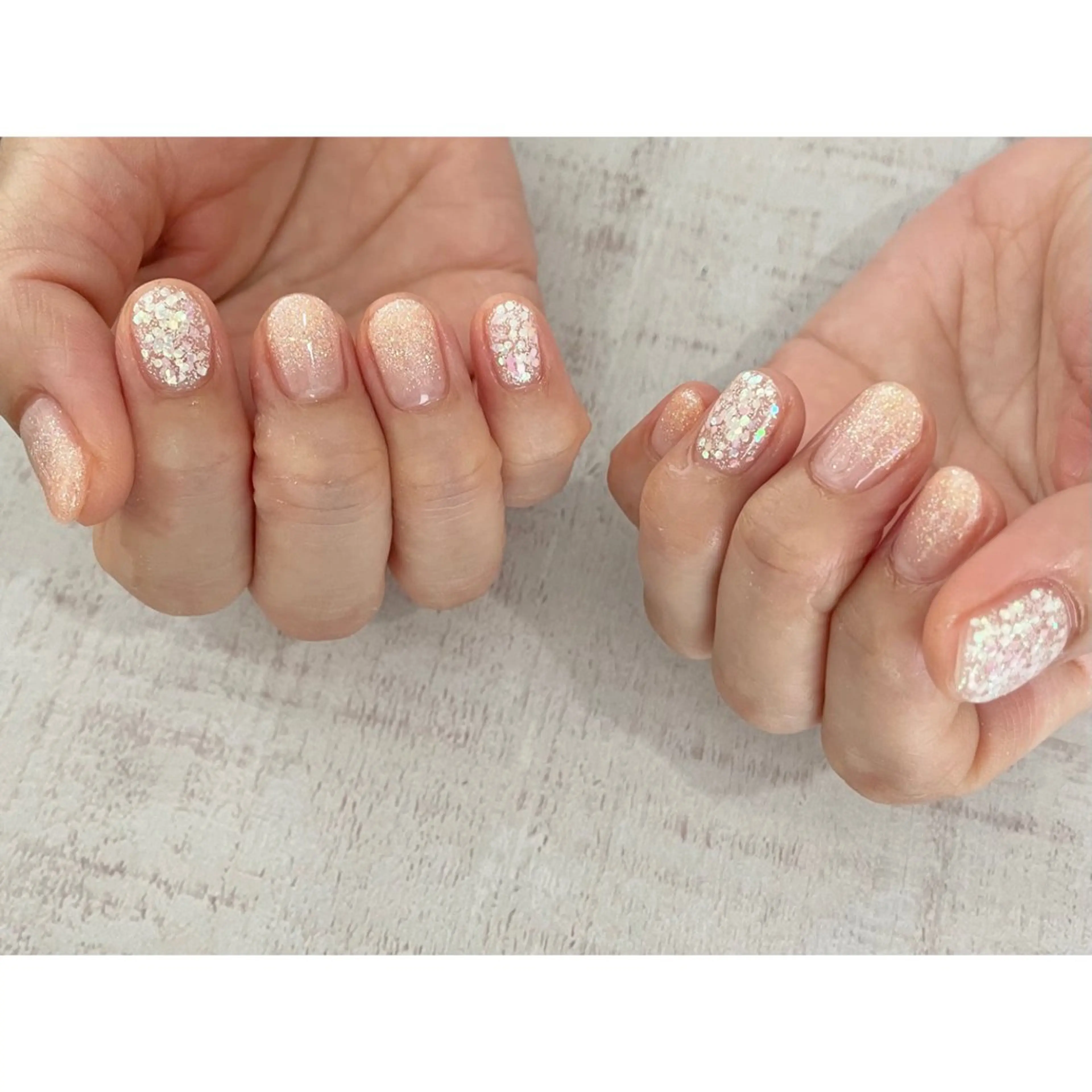 ネイル ラメ(グリッター) 𖡼 yumenoのネイルデザイン