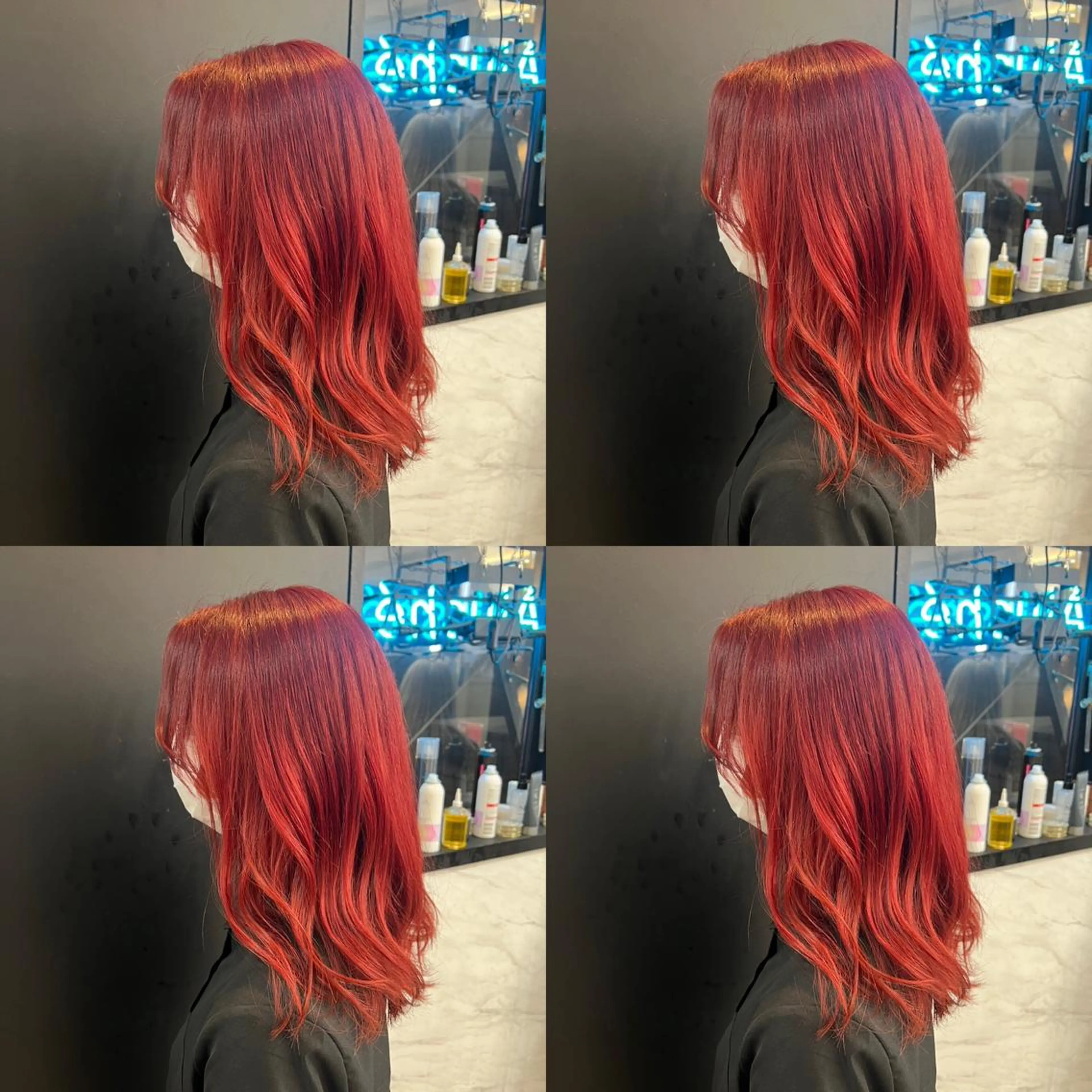 ミディアム カラー レッドカラー ✨髪質改善✖︎顔周り レイヤー✨ナカムラのヘアスタイル