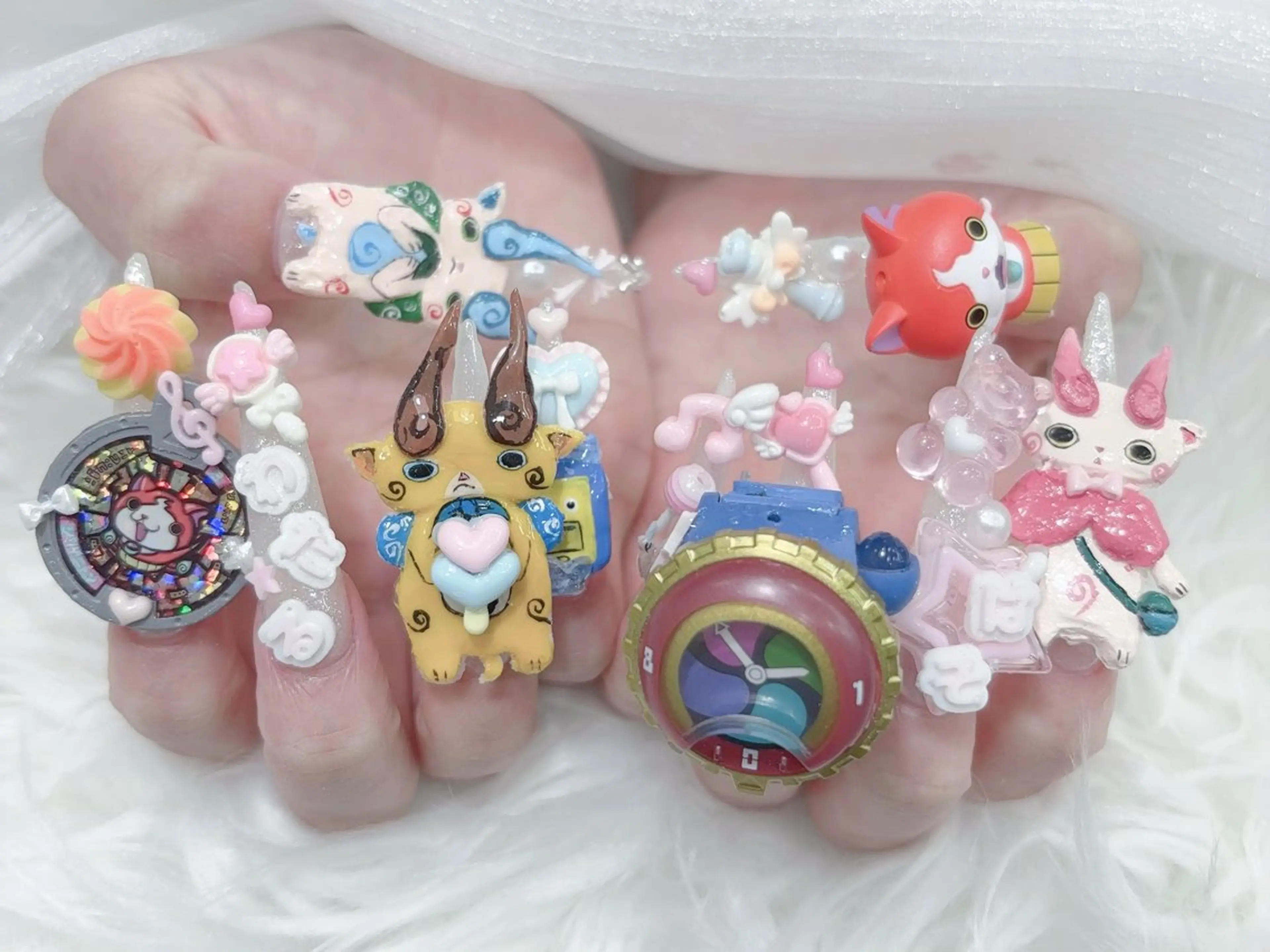ネイル 成人式 大理石ネイル(マーブル) リボン 夏ネイル ネイルチップ ハンドネイル MoMoA Nail ネイル長さ出し専門店のネイルデザイン