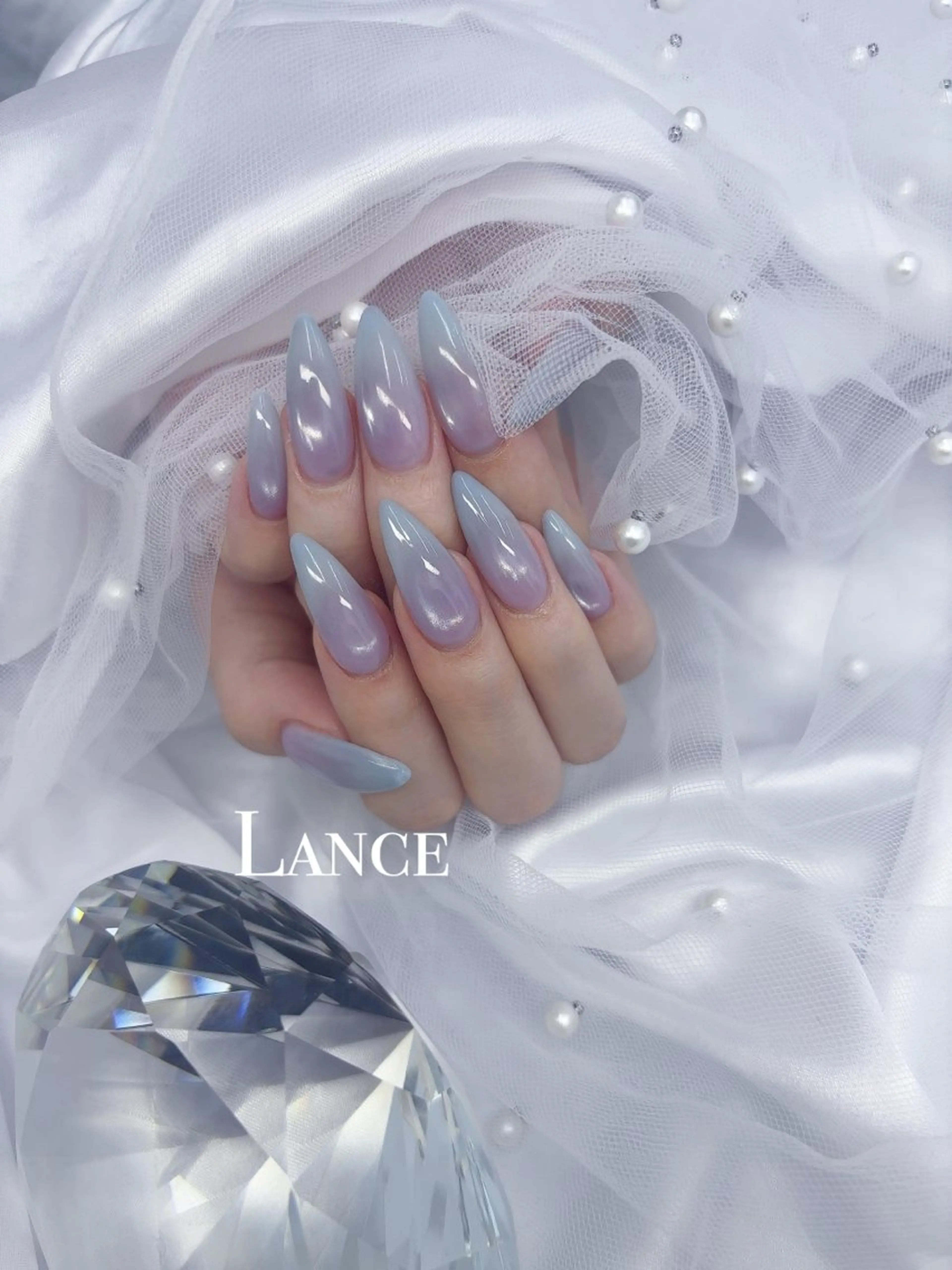 ネイル キラキラネイル 韓国ネイル ワンカラーネイル 春ネイル ワンホンネイル ハンドネイル Lance nailのネイルデザイン