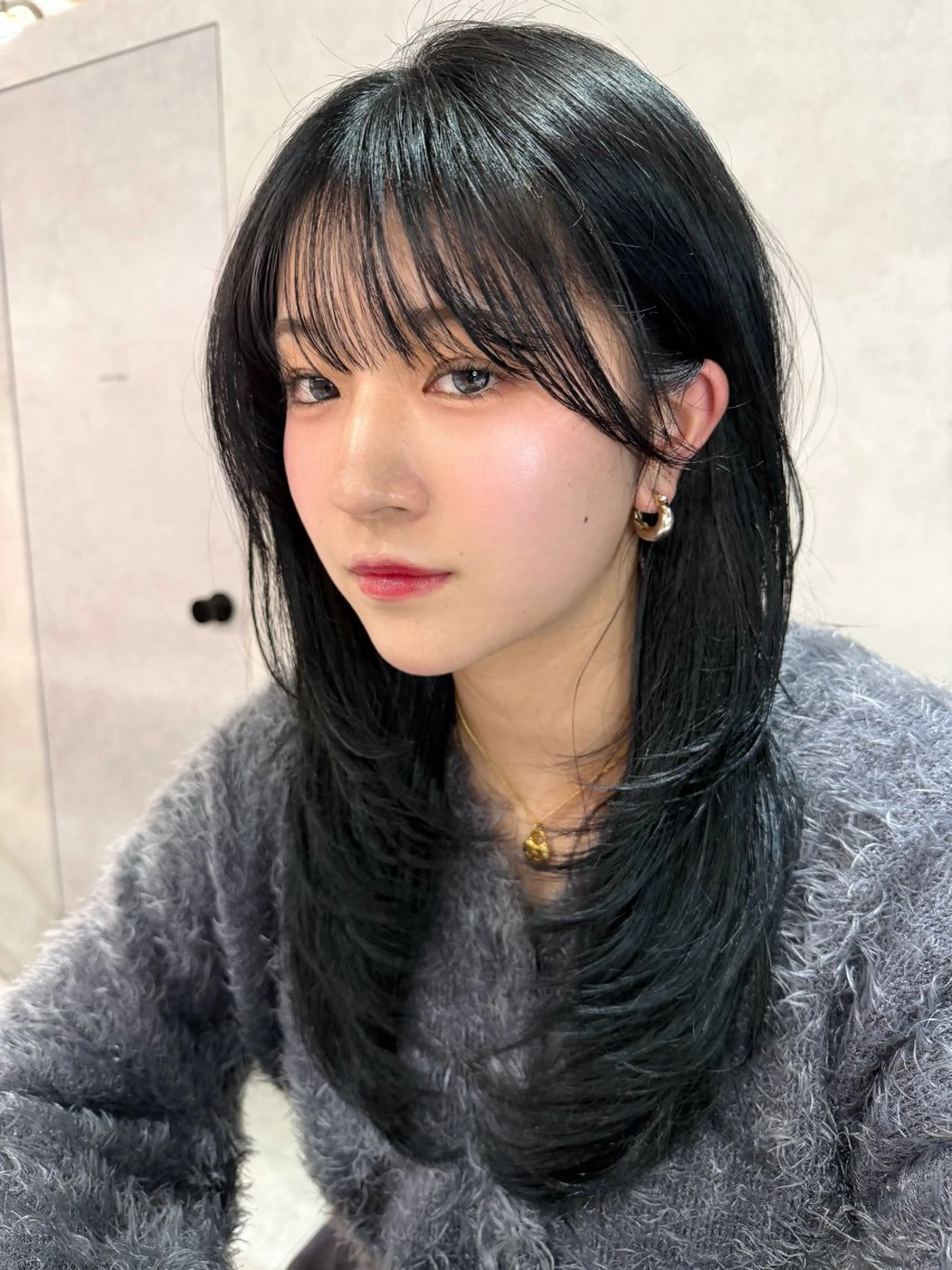 ミディアム カラー カット ヘアカラー 新島 涼のヘアスタイル