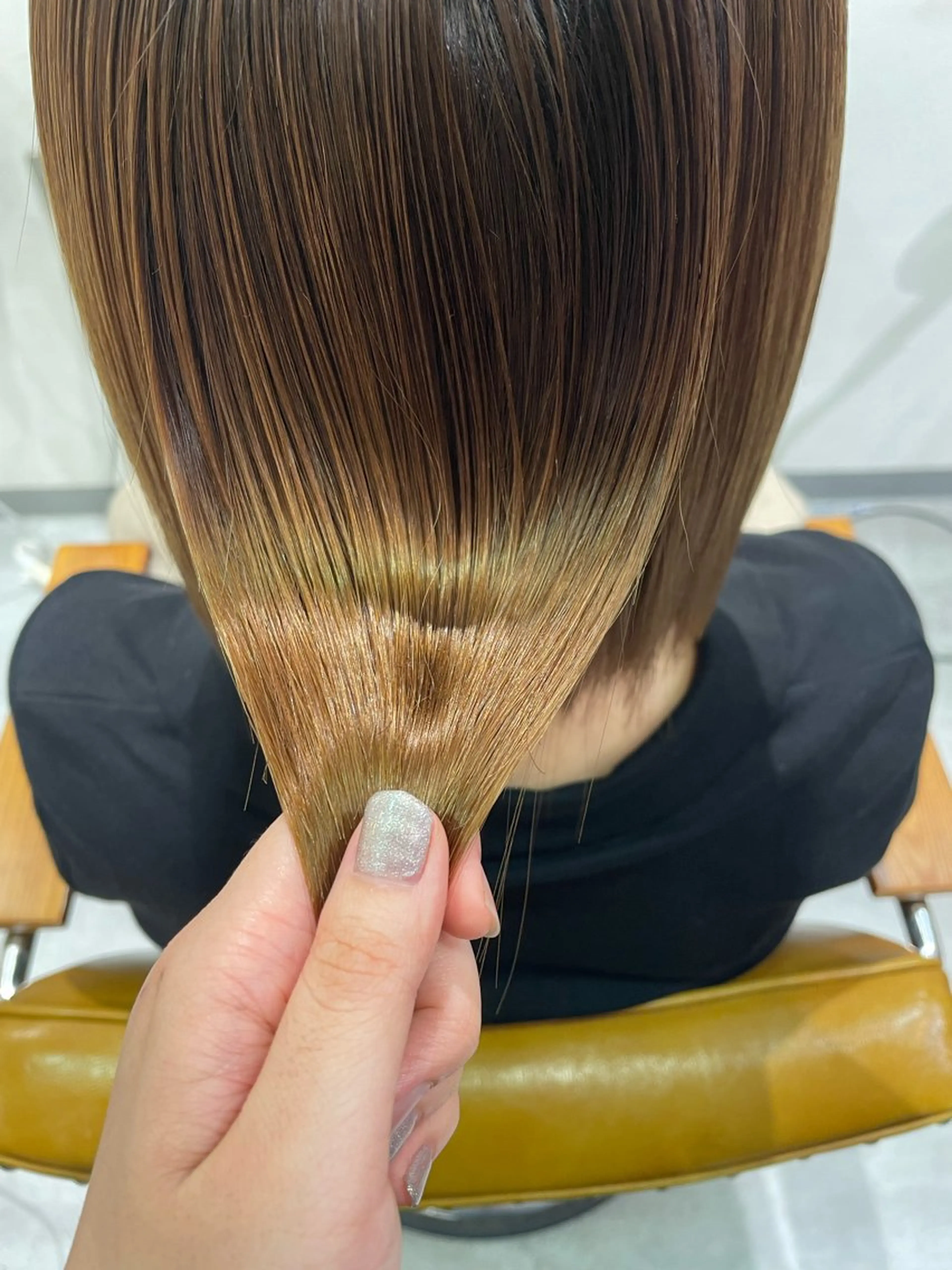 ミディアム 髪質改善 縮毛矯正 トリートメント 髪質改善アンジュール ひかりのヘアスタイル