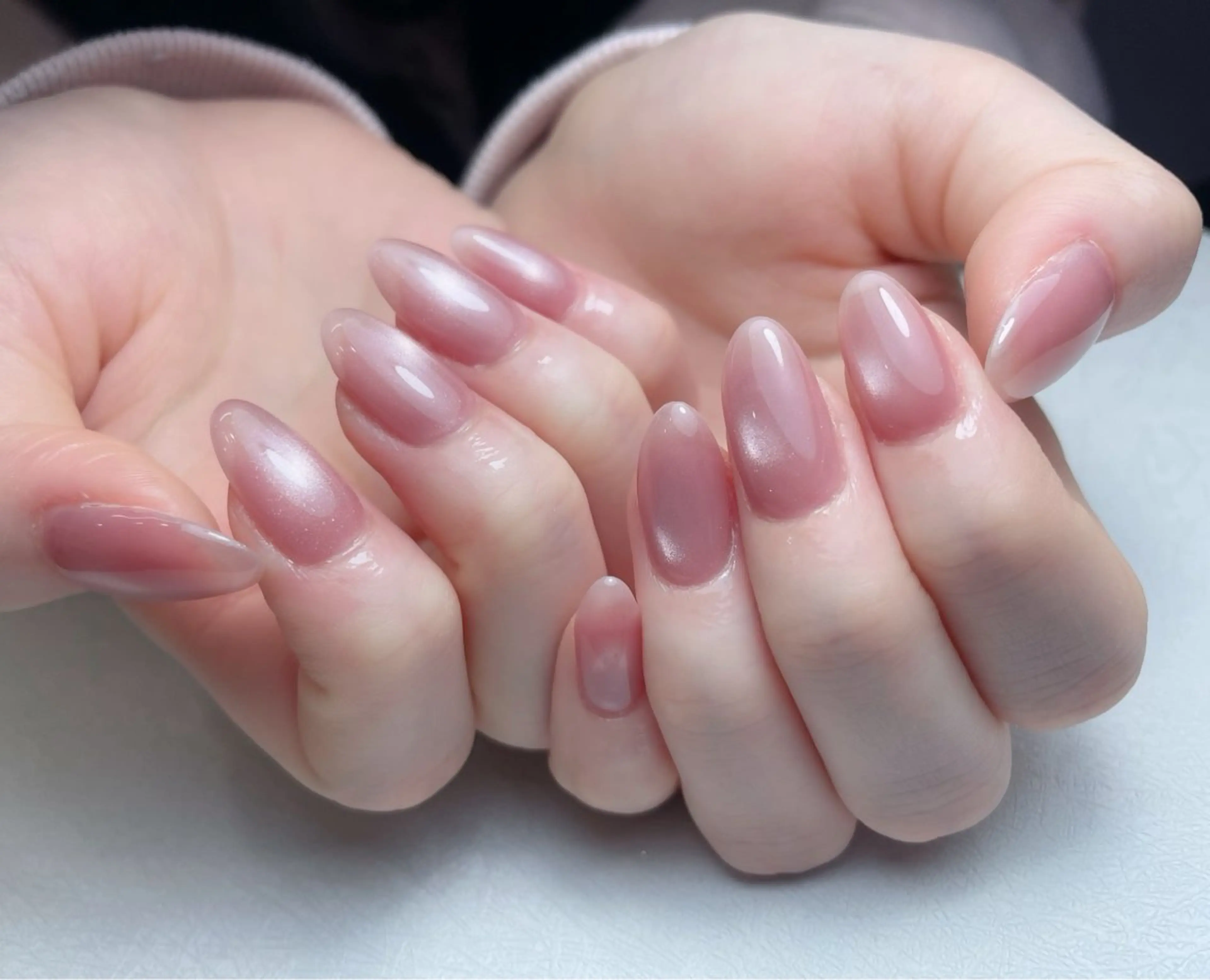 ネイル アートネイル オーロラネイル 長さ出し フットネイル フレンチネイル 中野駅から2分 MEO NAILのネイルデザイン