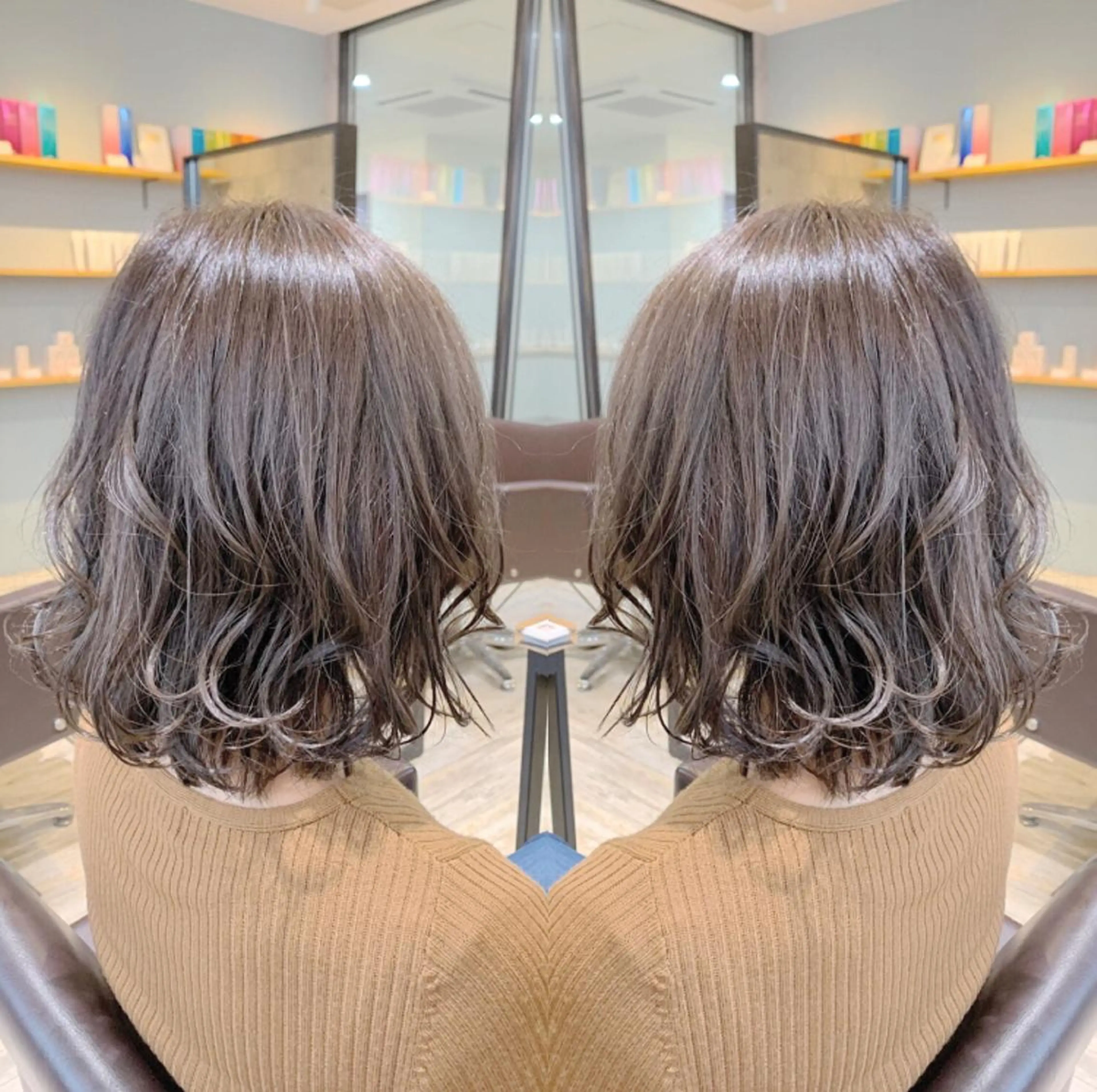 ミディアム カラー パーマ ヘアアレンジ メンズ キッズ ネイル マツエク・マツパ カット ヘアカラー トリートメント EnBlesS西宮 マンツーマン神道有基のヘアスタイル