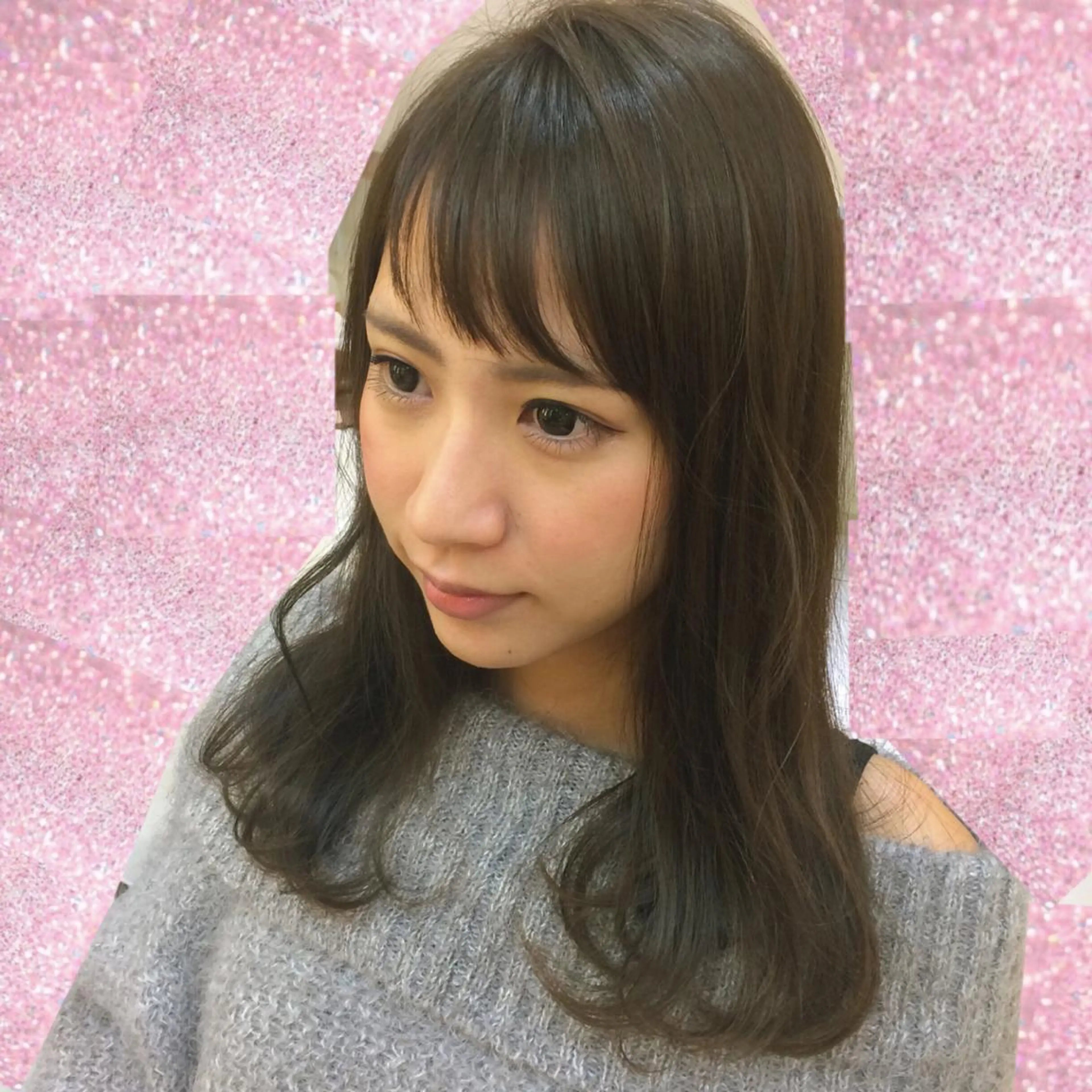 セミロング カラー ブリーチ グレージュ ブリーチなしカラー 新宿駅近♡個室 ♡関口三都季🌜のヘアスタイル