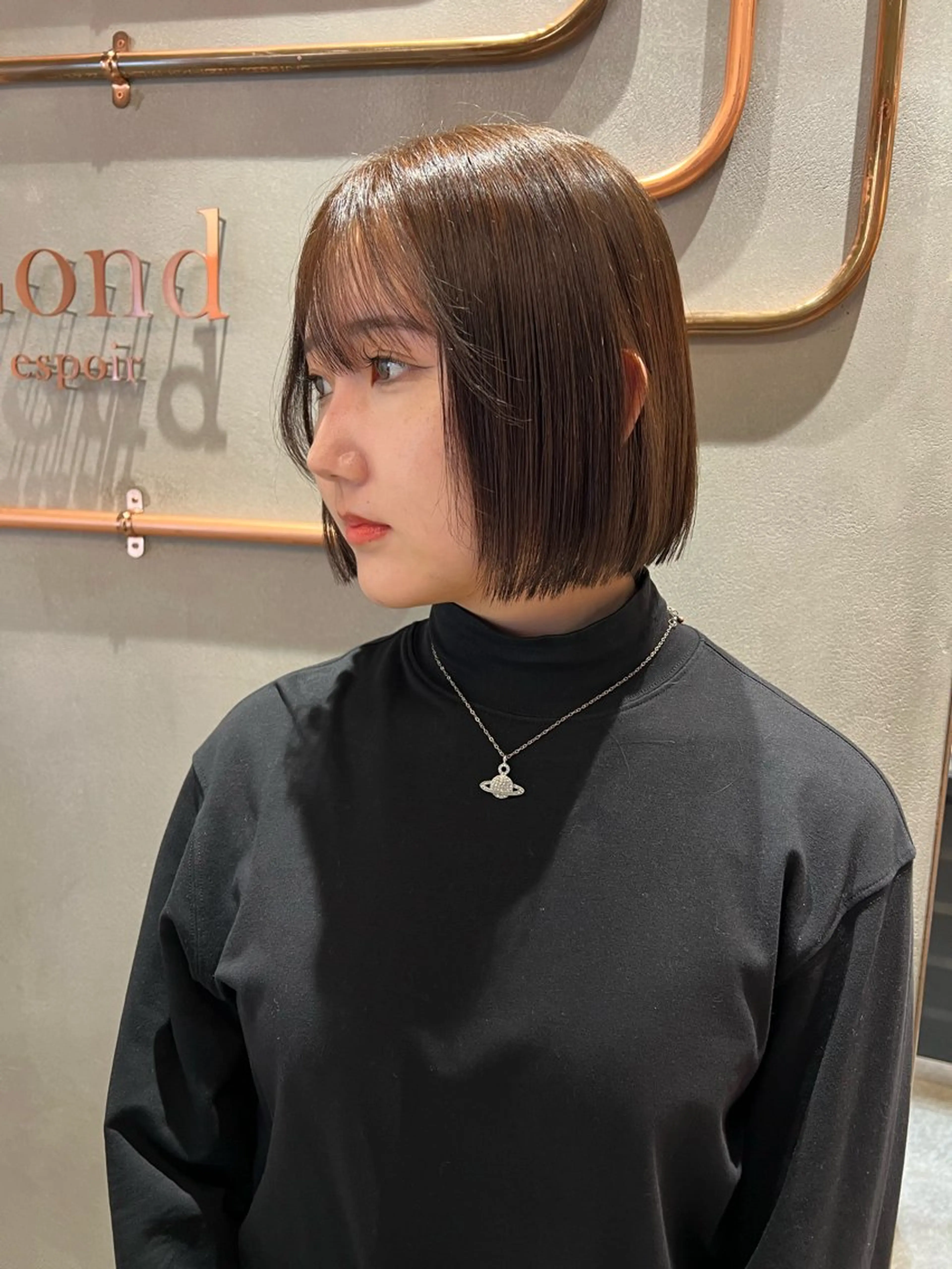 ショート カラー ボブ/巻ける縮毛矯正 /韓国レイヤーはなのヘアスタイル