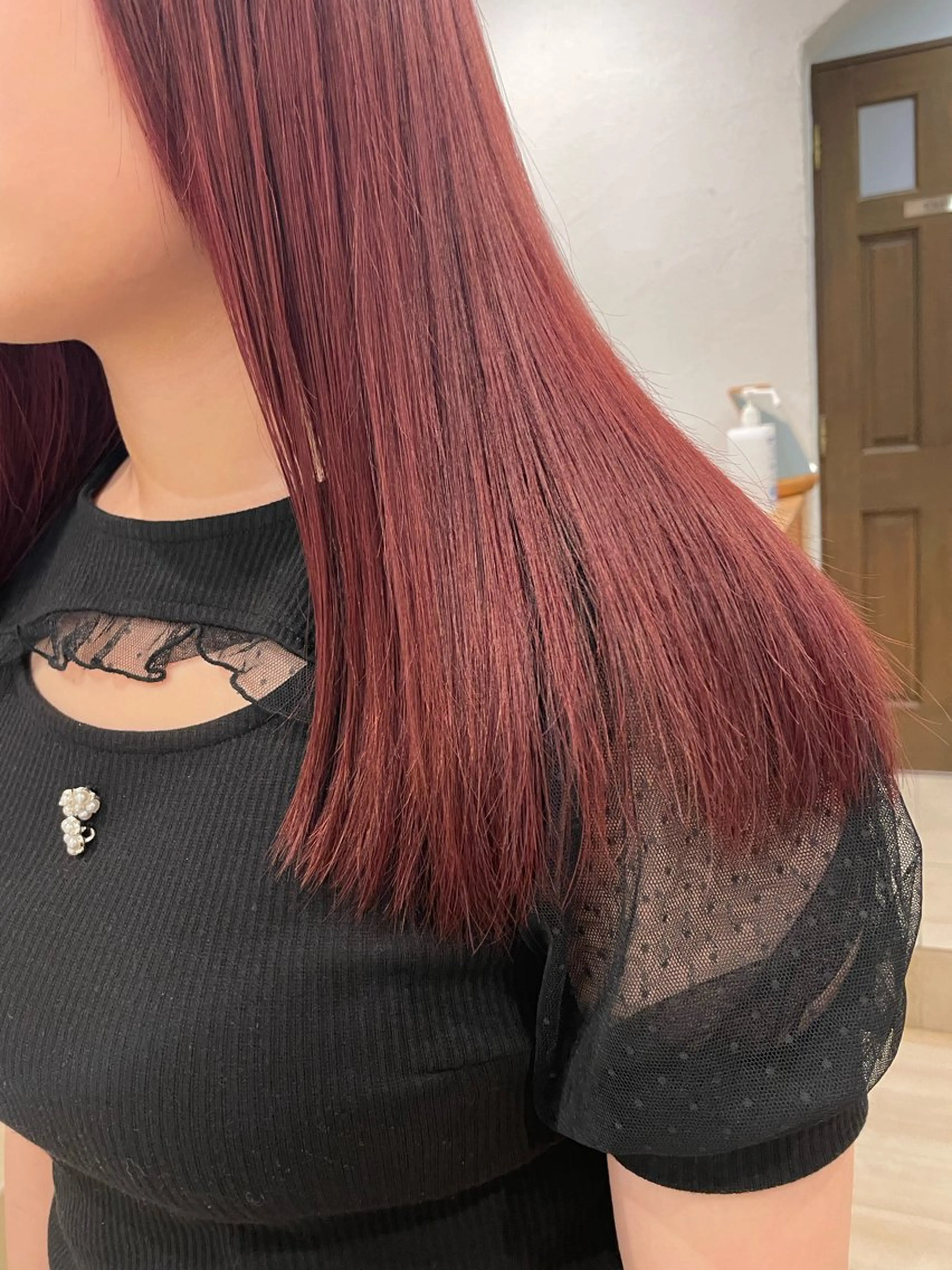 セミロング カラー パーマ ヘアアレンジ ブリーチ ケアカラー ブリーチなしカラー レッドカラー カット ヘアカラー トリートメント 【ツヤ髪美容師】 ツダケイスケのヘアスタイル