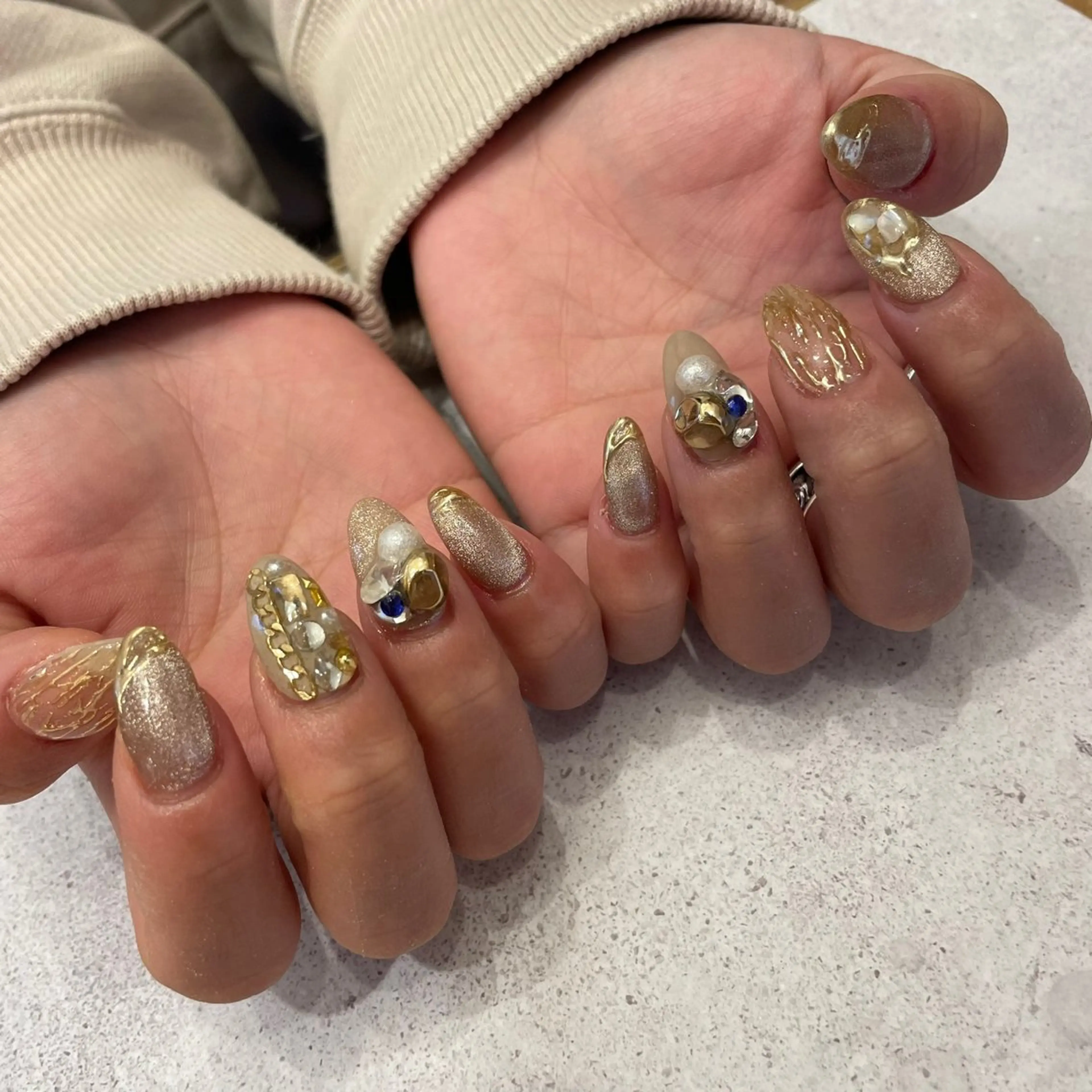 ネイル ハンドネイル Sea  nail by emaのネイルデザイン