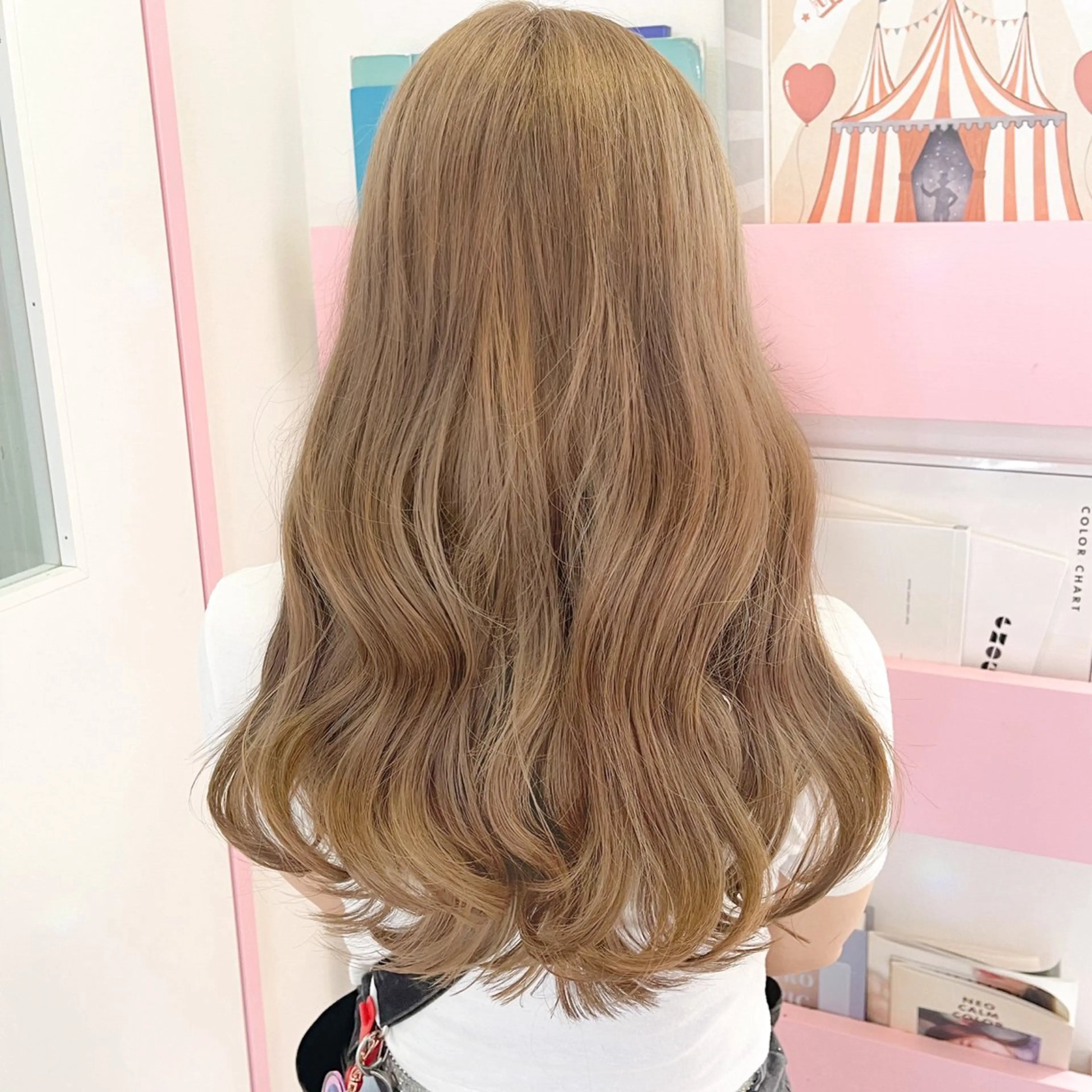 ロング カラー カット ヘアカラー 🎀ミルクティー/暖 色×レイヤー/マリアのヘアスタイル