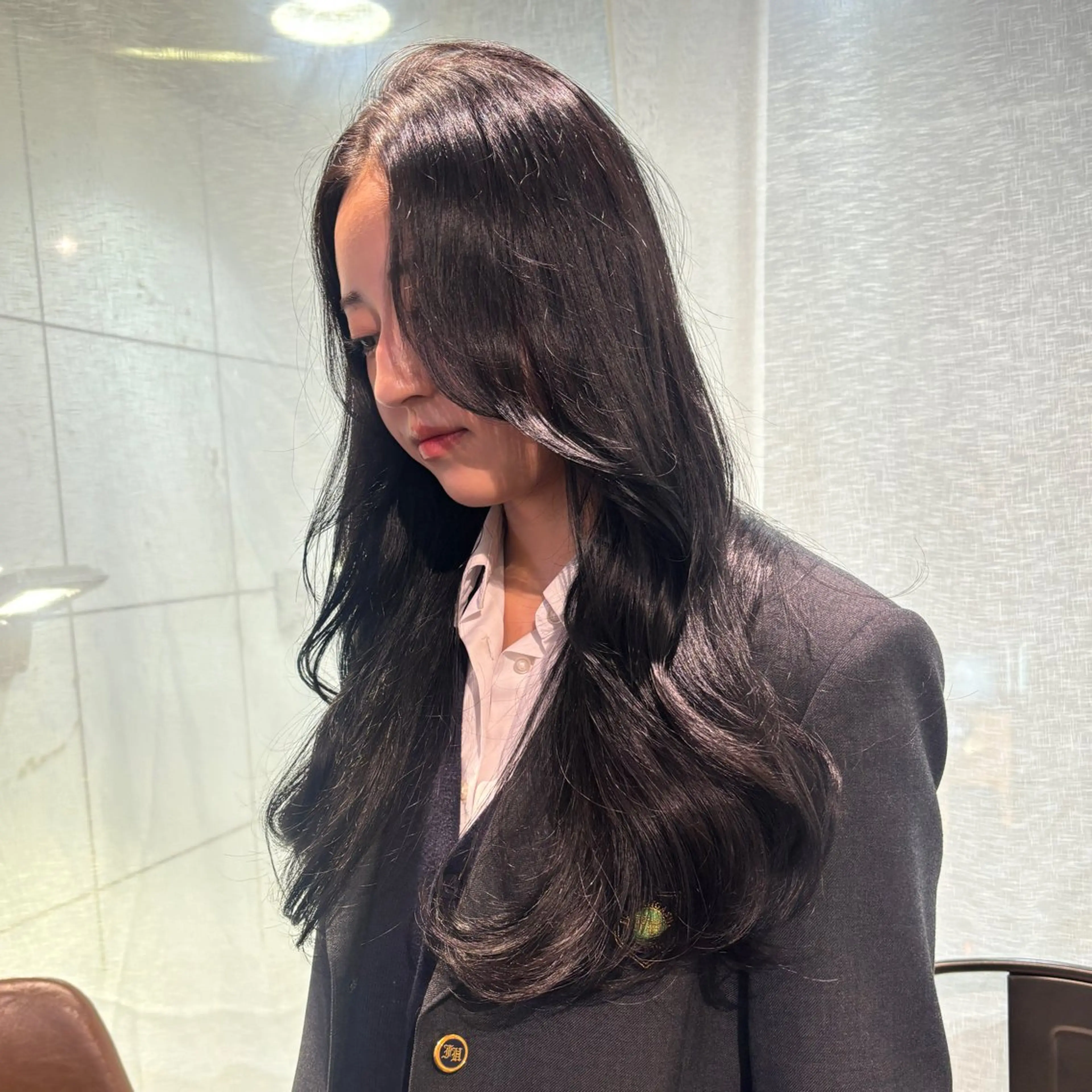 カラー ベージュカラー 黒髪 ブリーチ ブルーカラー ブルーブラック 艶カラー♡/eye / mai🪐🪄のヘアスタイル