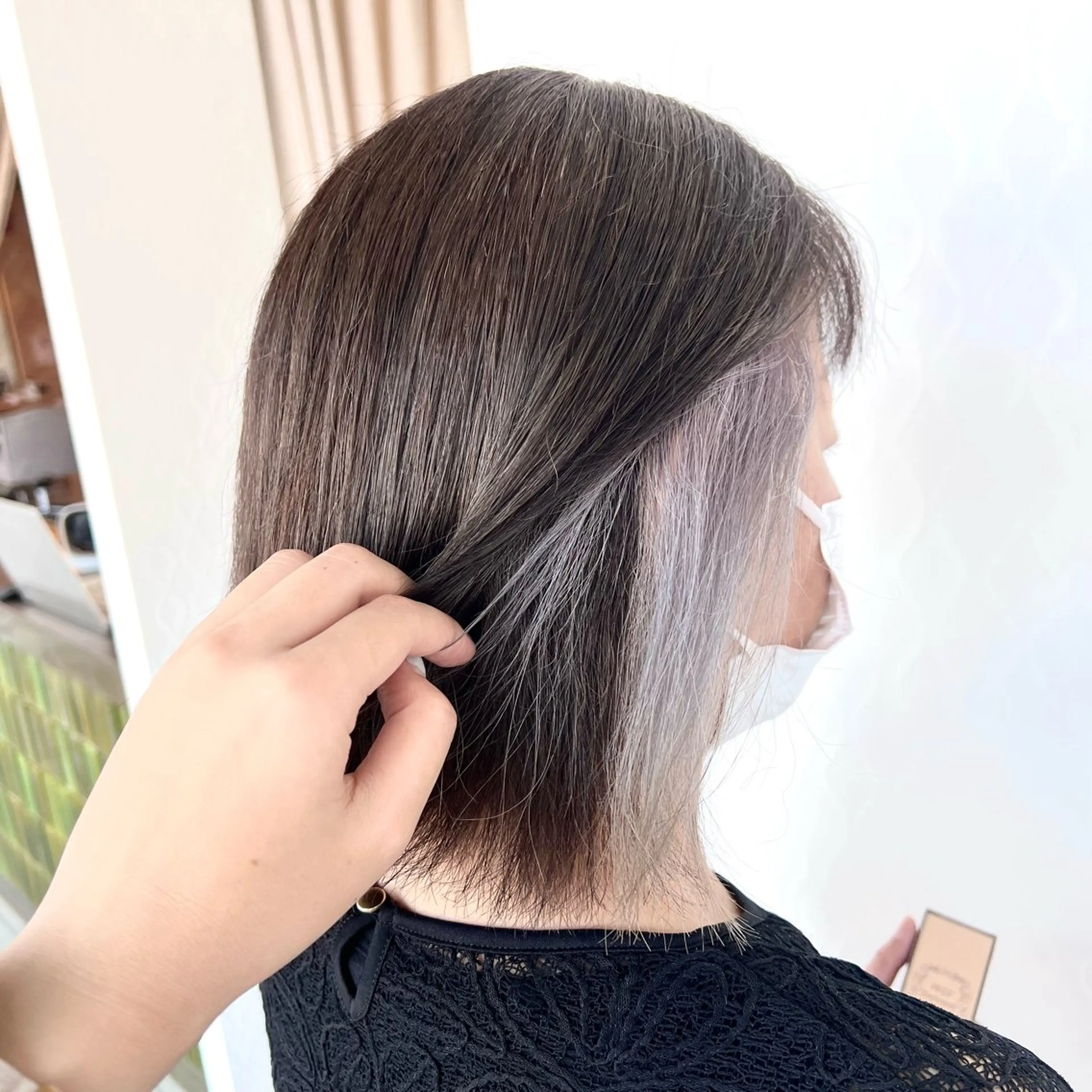 ミディアム カラー イヤリングカラー CA-PETZ 大石 ゆうなのヘアスタイル