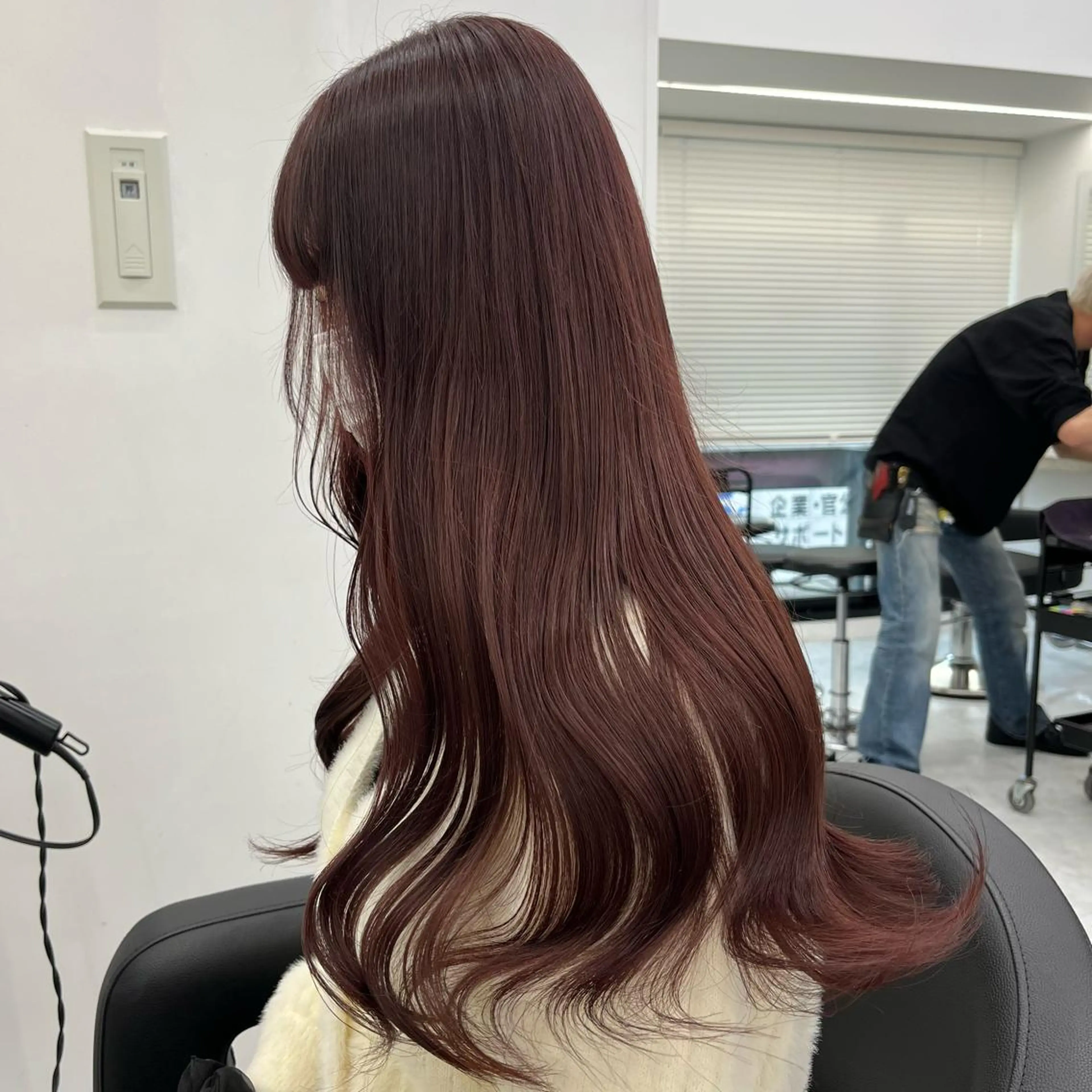 ロング ヘアカラー トリートメント ヘッドスパ ヘアセット 💗韓国暖色ヘア NO.1💗🪽のヘアスタイル