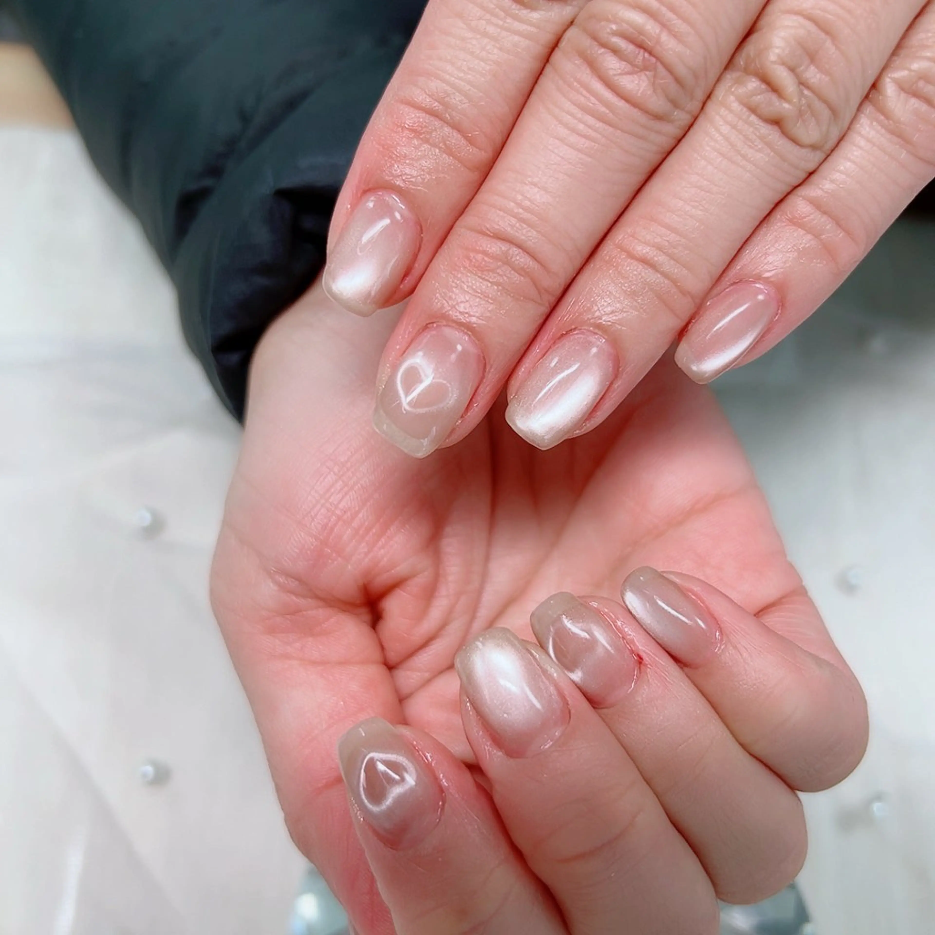 ネイル ハート キラキラネイル マグネットネイル バレンタイン ハンドネイル Cute Tips nailのネイルデザイン