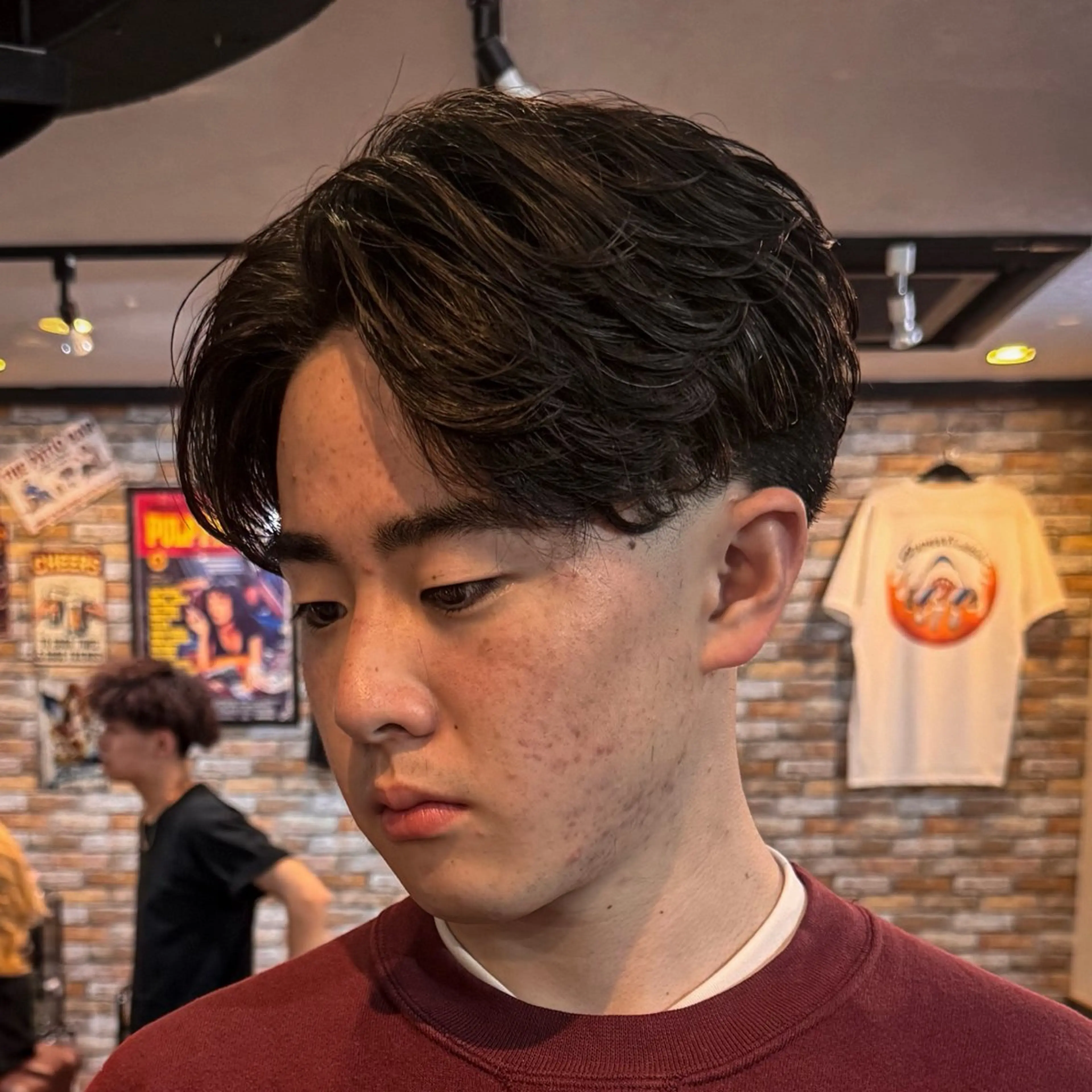 ショート パーマ メンズ フェードカット フェザーパーマ メンズパーマ カット パーマ 立川メンズカット/ メンズパーマ💈三上のヘアスタイル