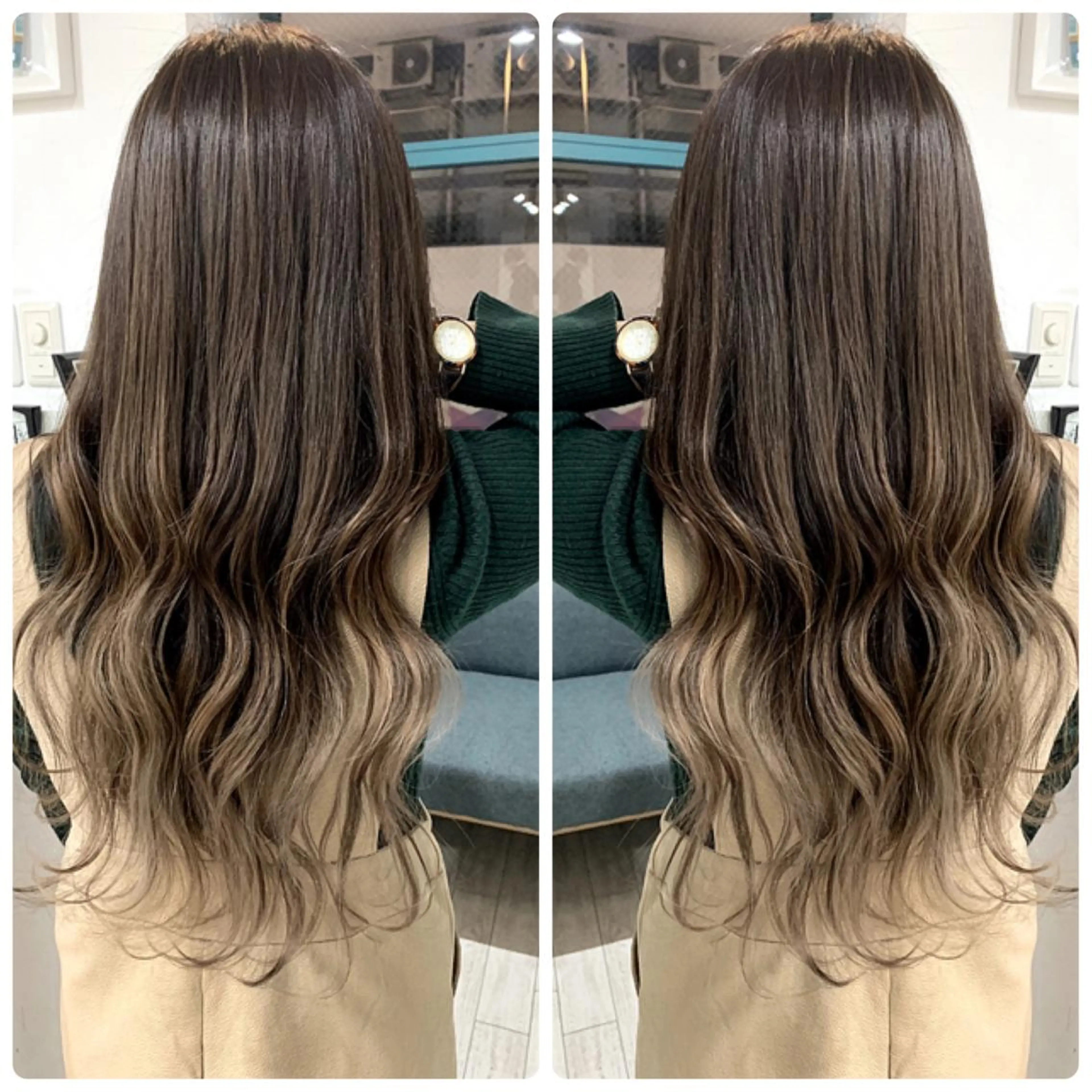 ロング カラー カット ヘアカラー 京都大人女性ショート 徒歩1分/秋山のヘアスタイル