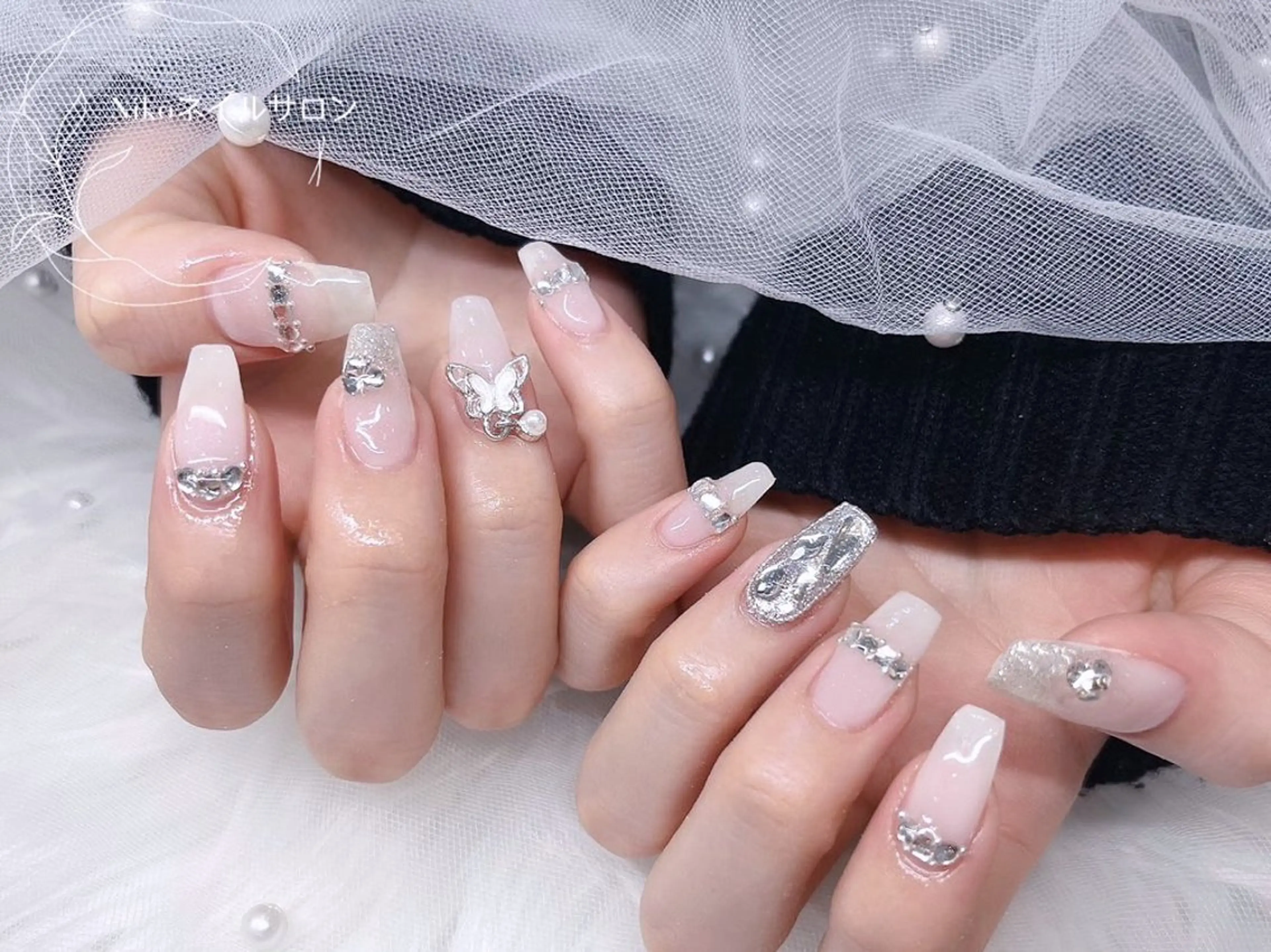 ネイル 長さ出し フットネイル フレンチネイル ジェルネイル 韓国ネイル Niko nailサロンのネイルデザイン