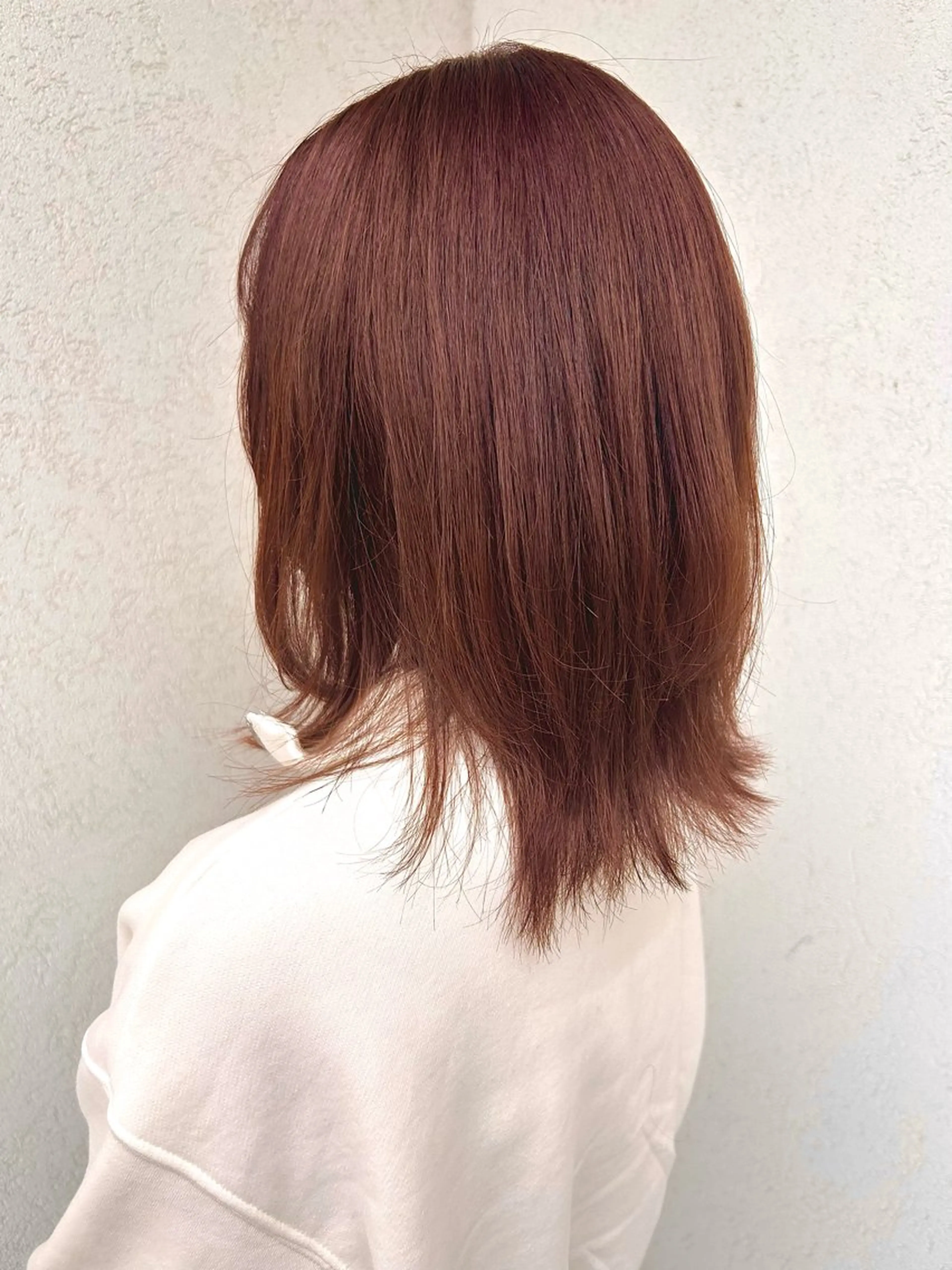 ミディアム カラー ブラウンカラー ピンクカラー ピンクブラウン レイヤーカット 外ハネヘア SOL _nagisa.のヘアスタイル