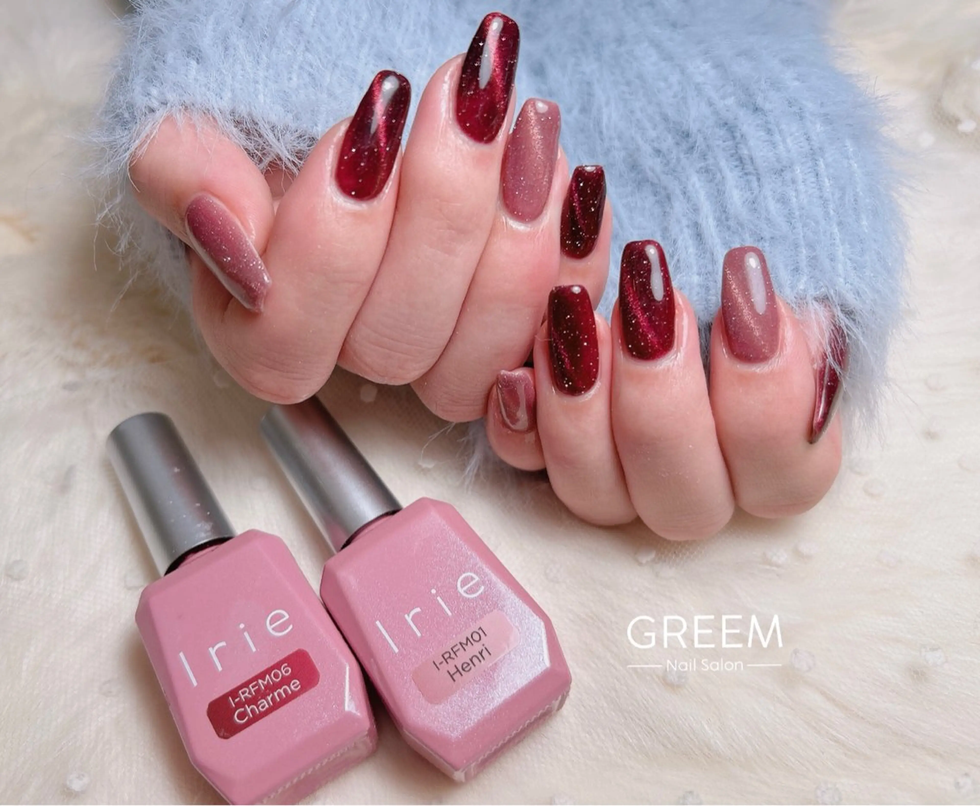 ネイル フラッシュネイル フラッシュマグ ジェルネイル マグネットネイル ワンカラーネイル ハンドネイル GREEM グリームのネイルデザイン