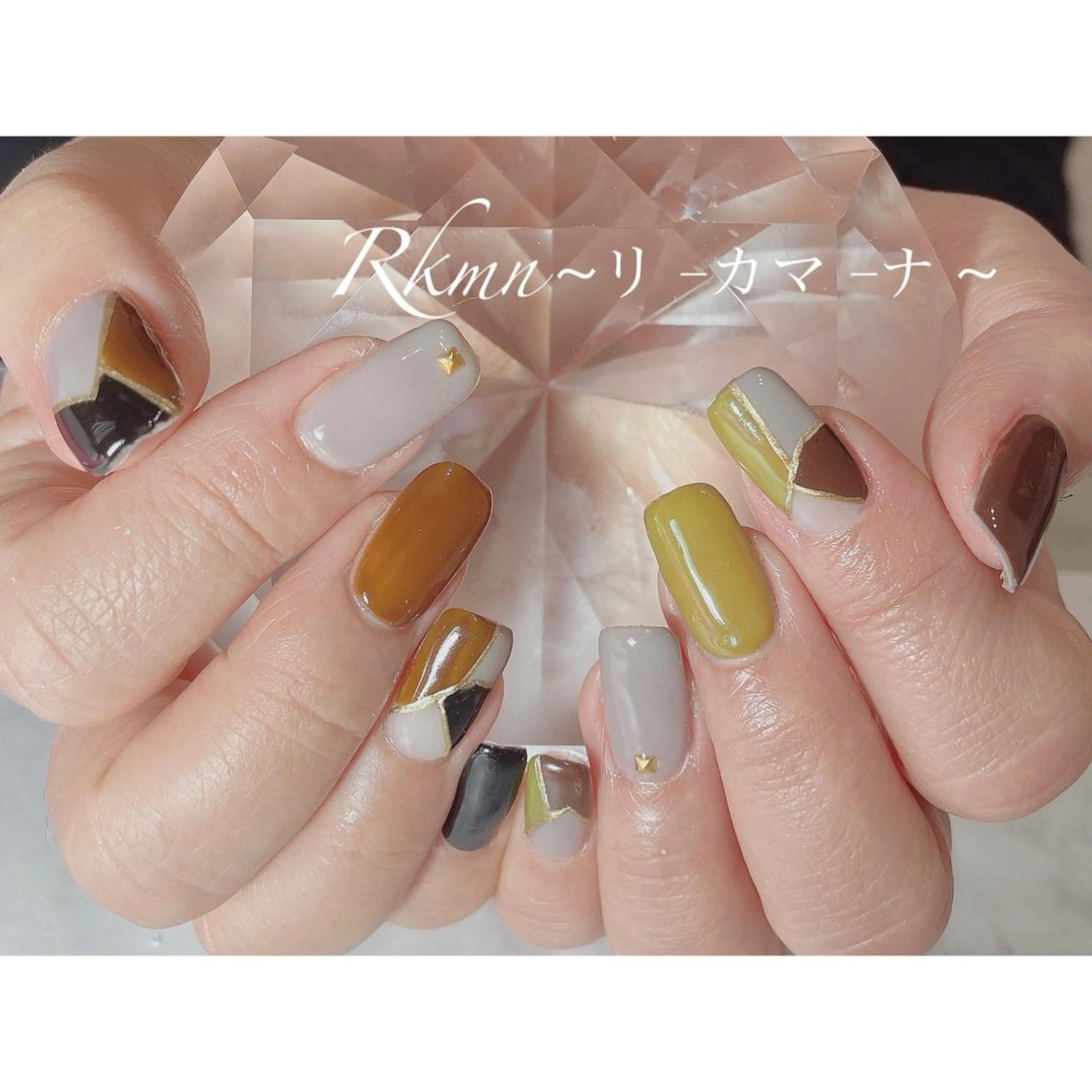 ネイル アートネイル 春ネイル スクエアネイル ハンドネイル フットネイル ハンドケア Rkmn ~リ-カマ-ナ~のネイルデザイン