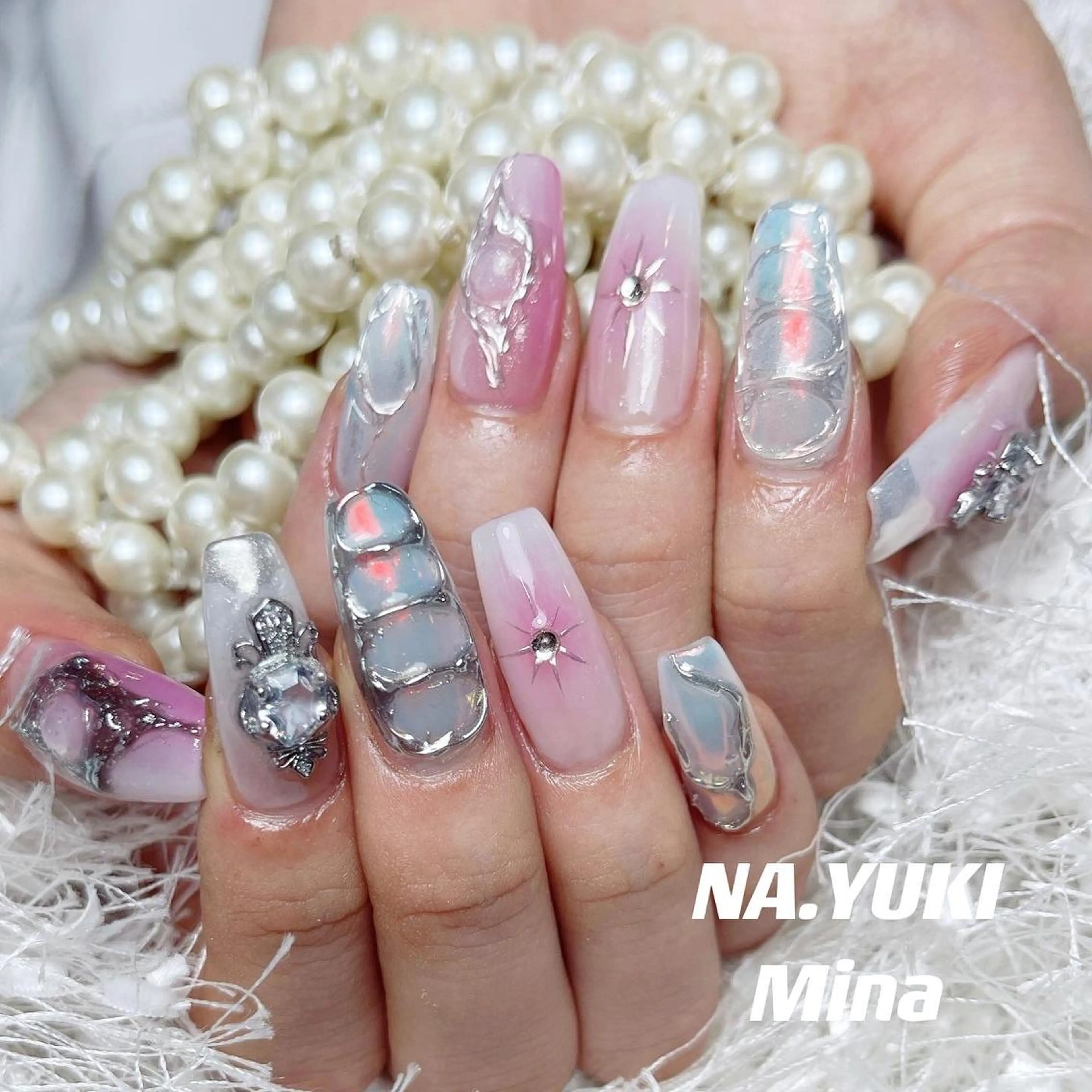 ネイル キッズ ヘアアレンジ カラー ロング ハンドネイル 🎀 moo～ 🎀のネイルデザイン