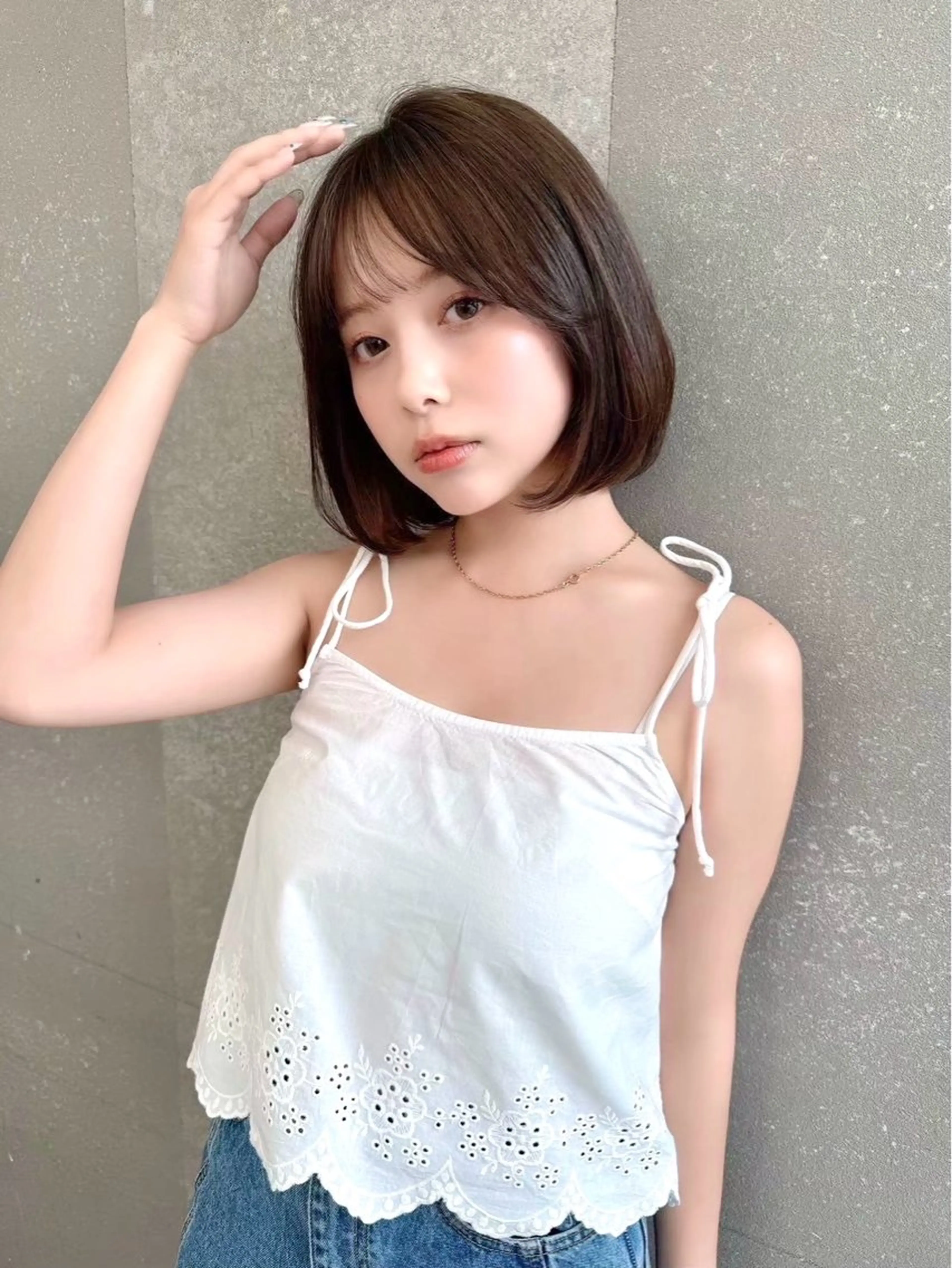 ミディアム カット ヘアカラー トリートメント 🍎大人可愛い小顔 ボブ🍏shioのヘアスタイル