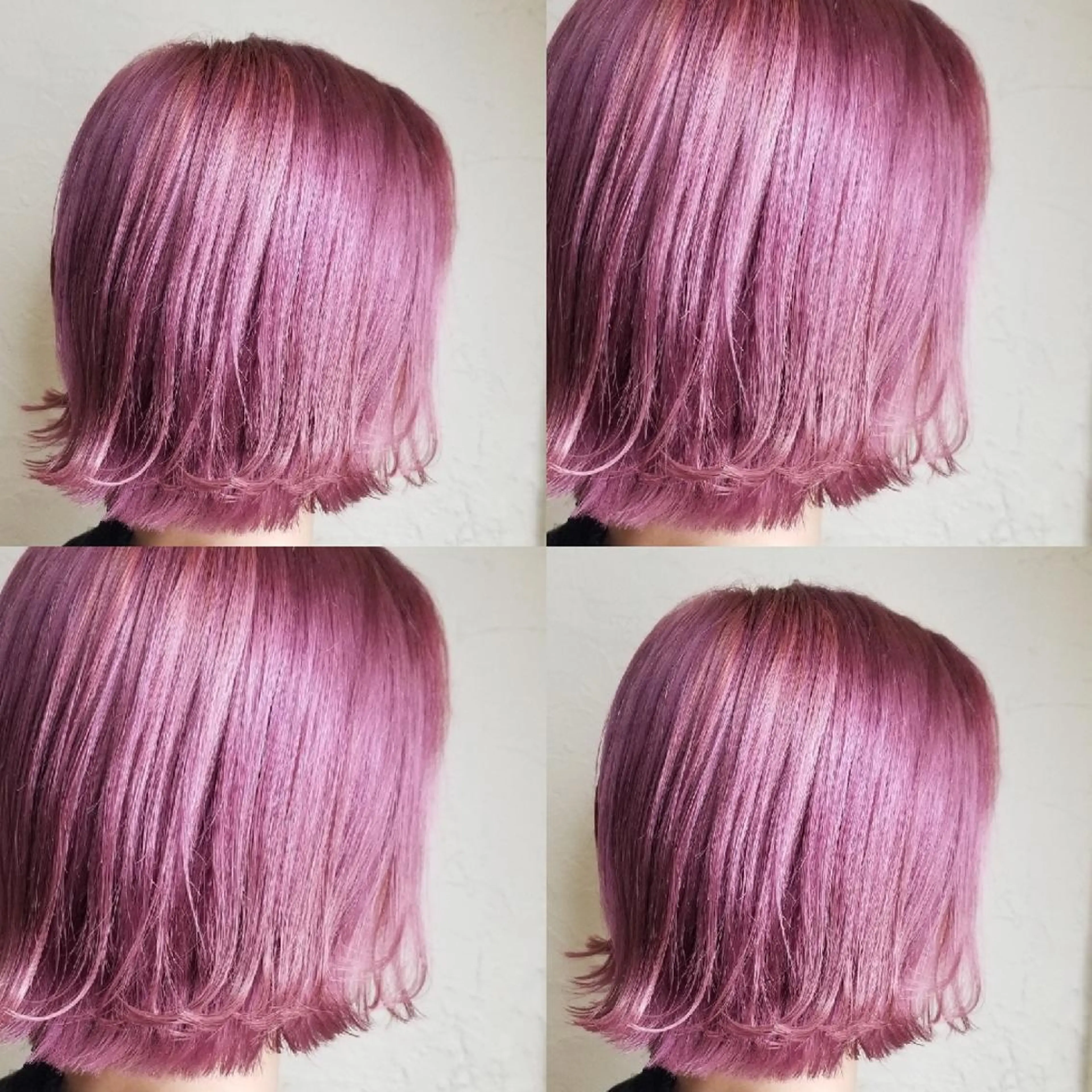 ミディアム ツヤ髪✨縮毛矯正 ハイトーンカラーのヘアスタイル