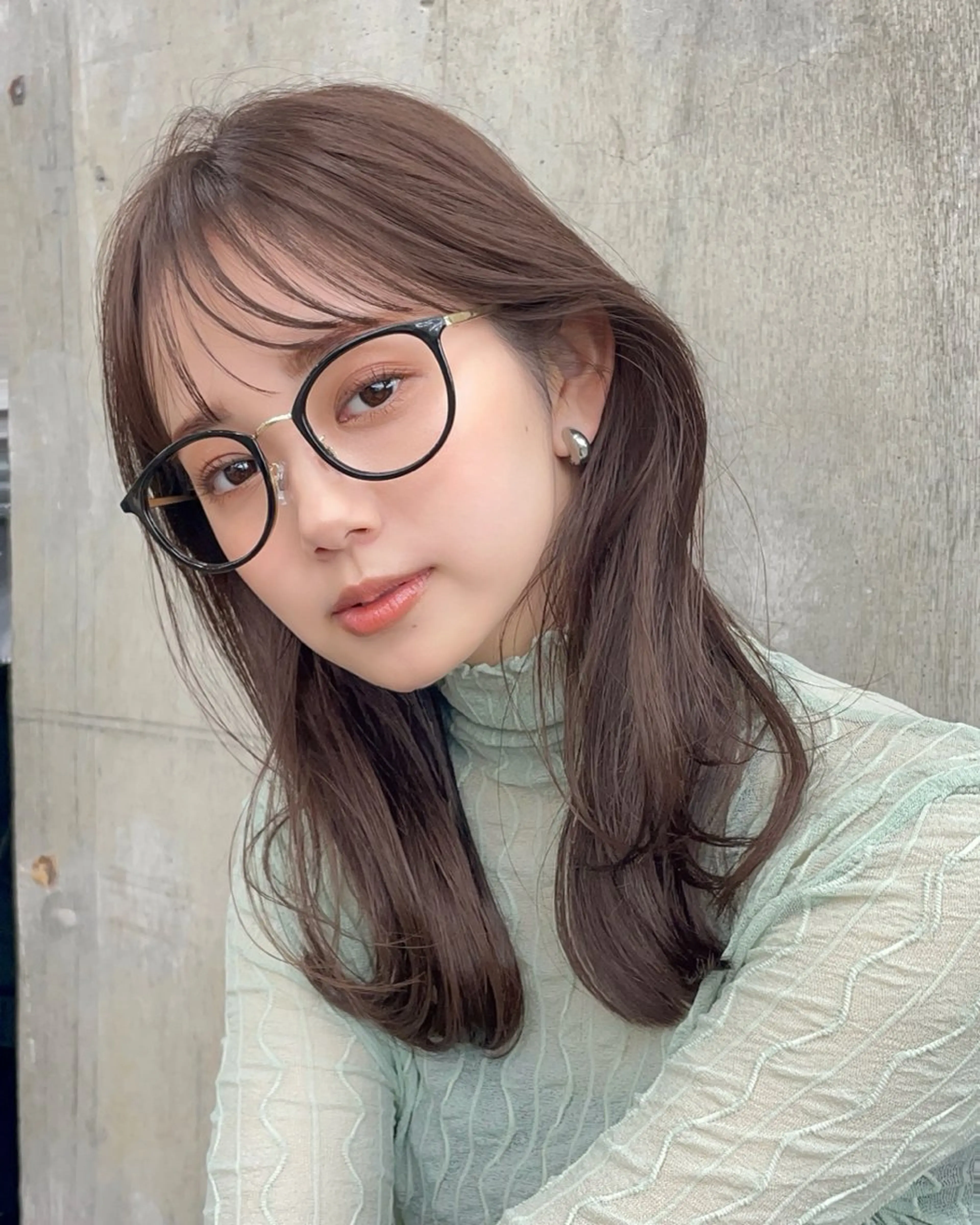 ミディアム カラー ヘアアレンジ カット ヘアカラー トリートメント ヘッドスパ ヘアセット 【柔らか透明感✨/ 似合せ前髪】大石葉月のヘアスタイル