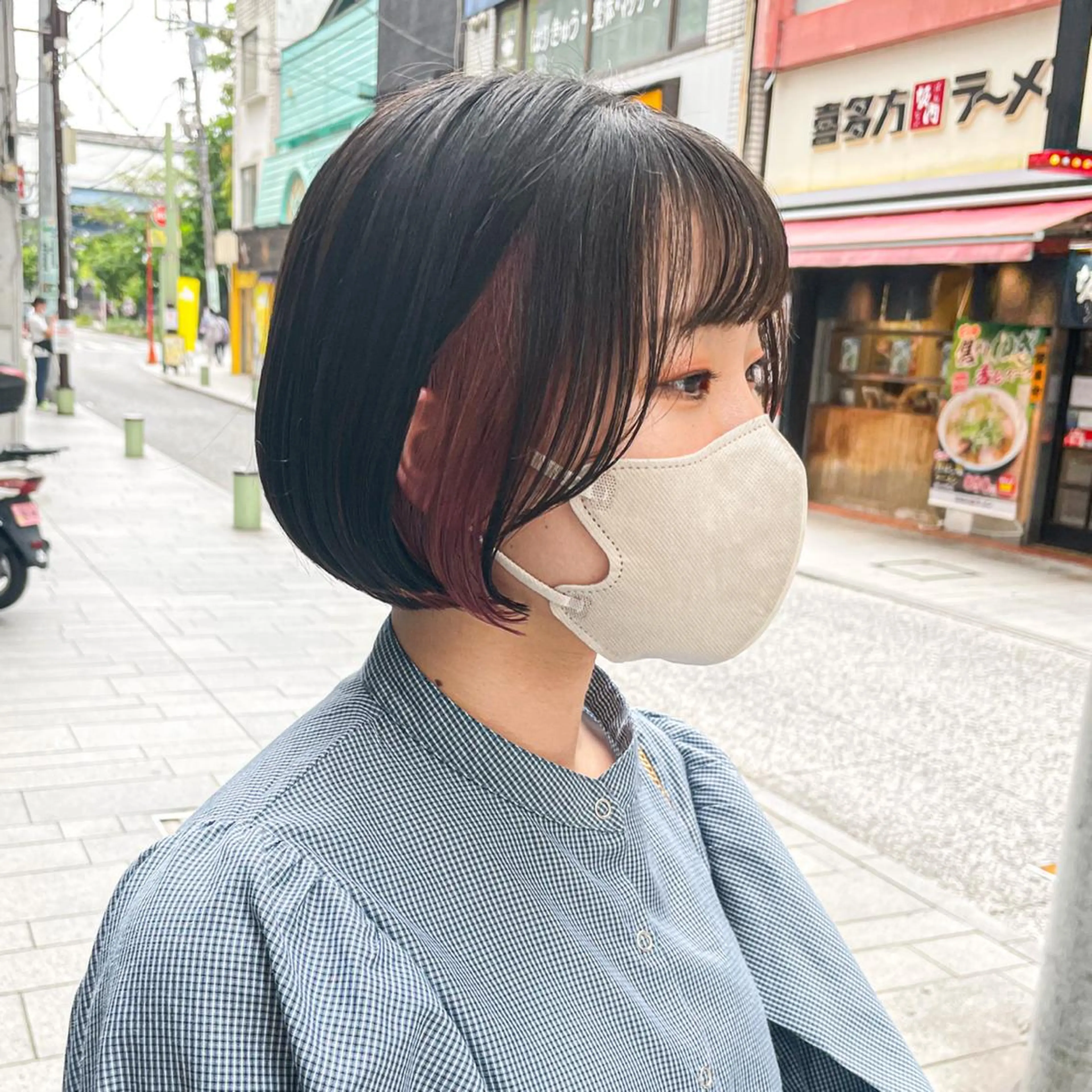 ミディアム カラー カット ヘアカラー トリートメント ショート/ボブ/ 透明感カラー/ほのかのヘアスタイル