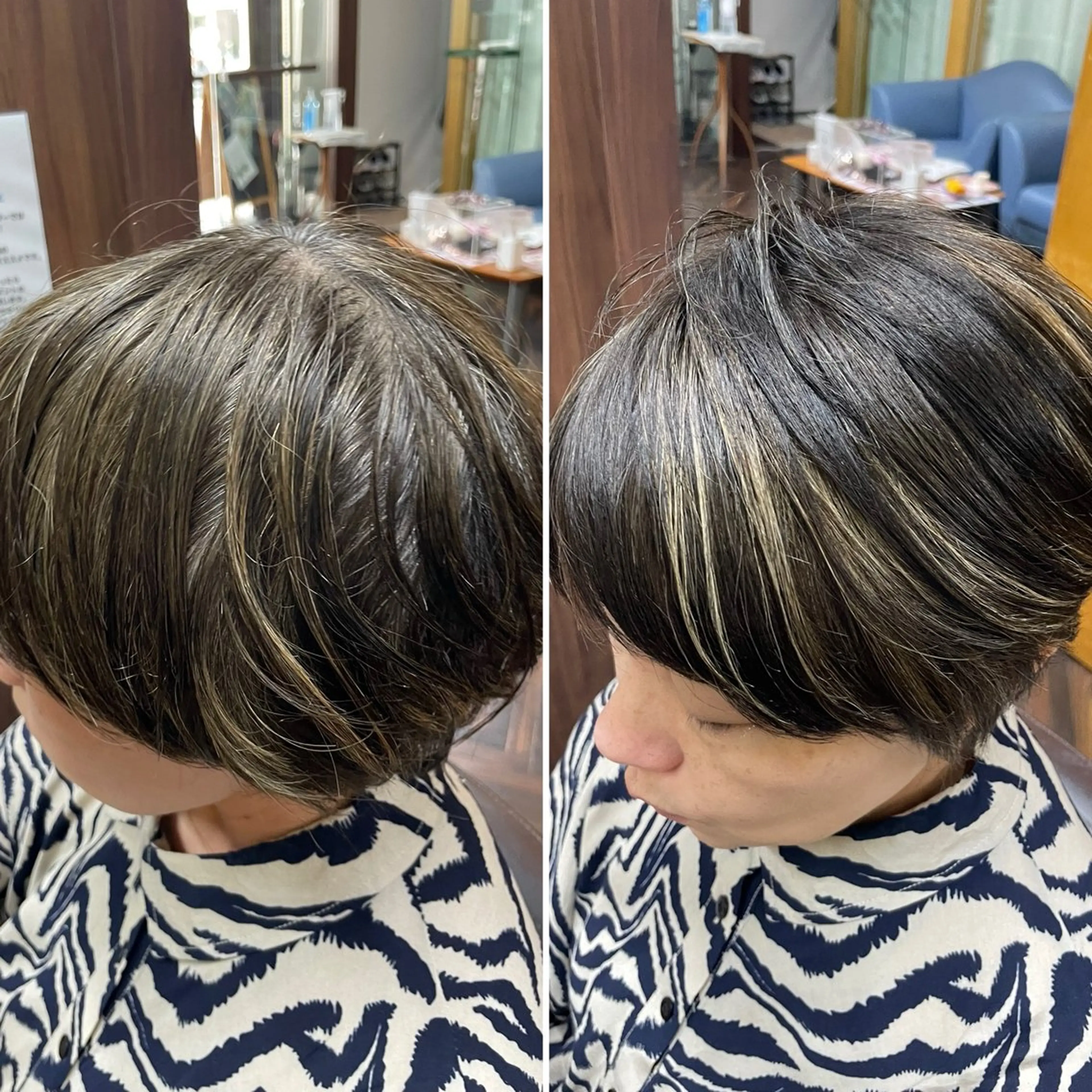 ショート ハイライト トリートメント katae sayoriのヘアスタイル