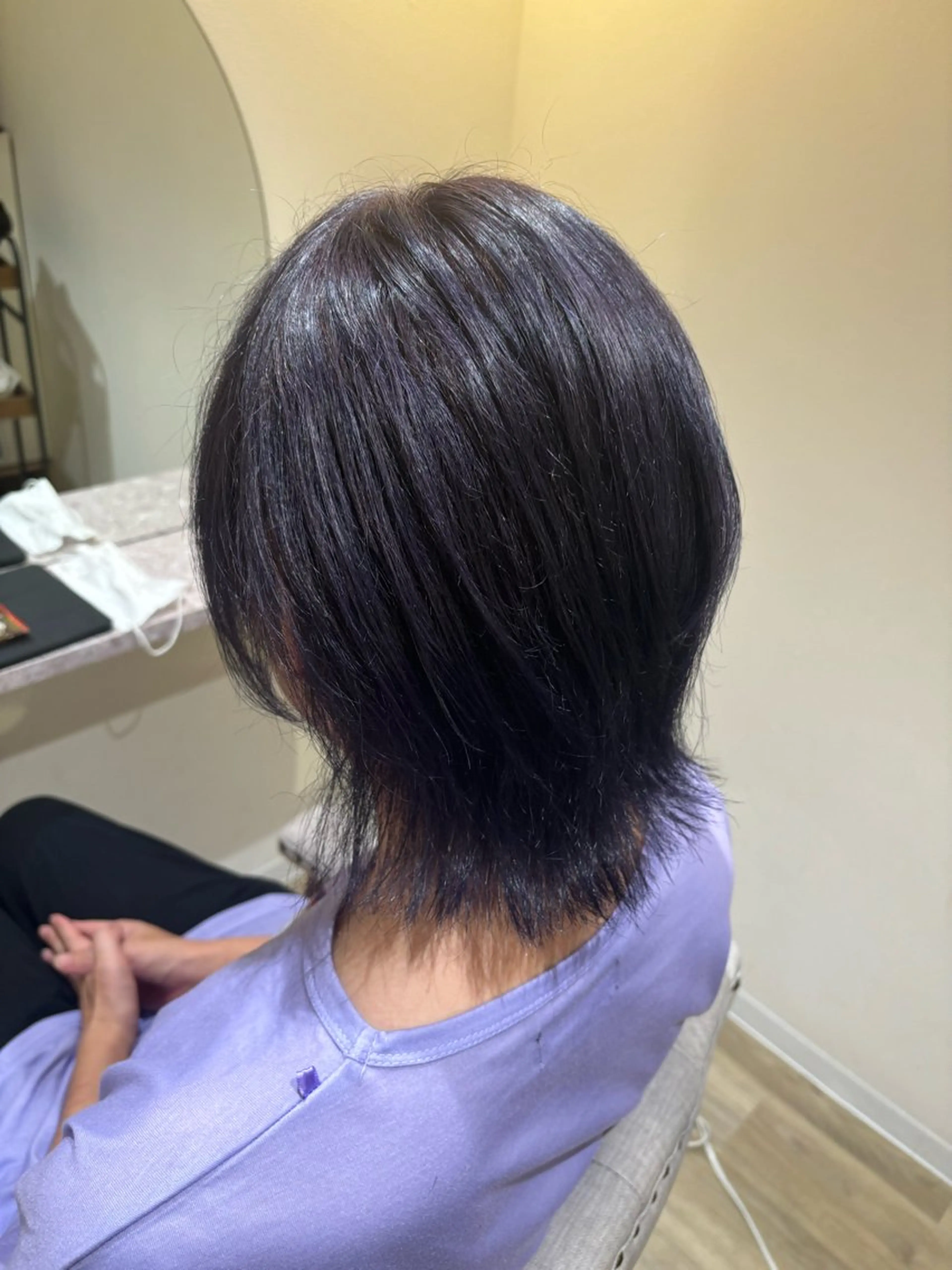 ショート カラー ラベンダーカラー ウルフカット 中田 渚のヘアスタイル