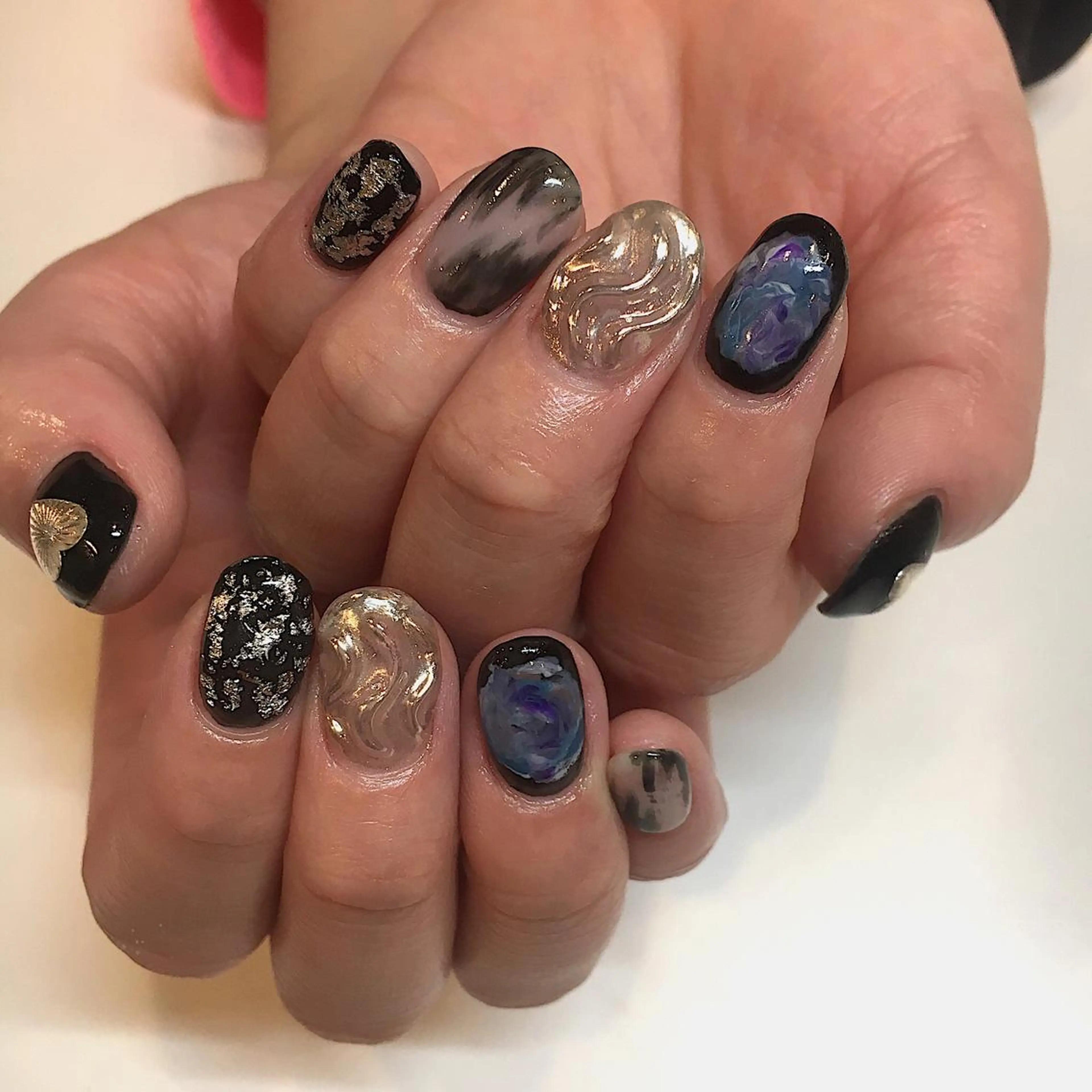 ネイル アートネイル ミラーネイル ニュアンスネイル nail salon Soiréeのネイルデザイン