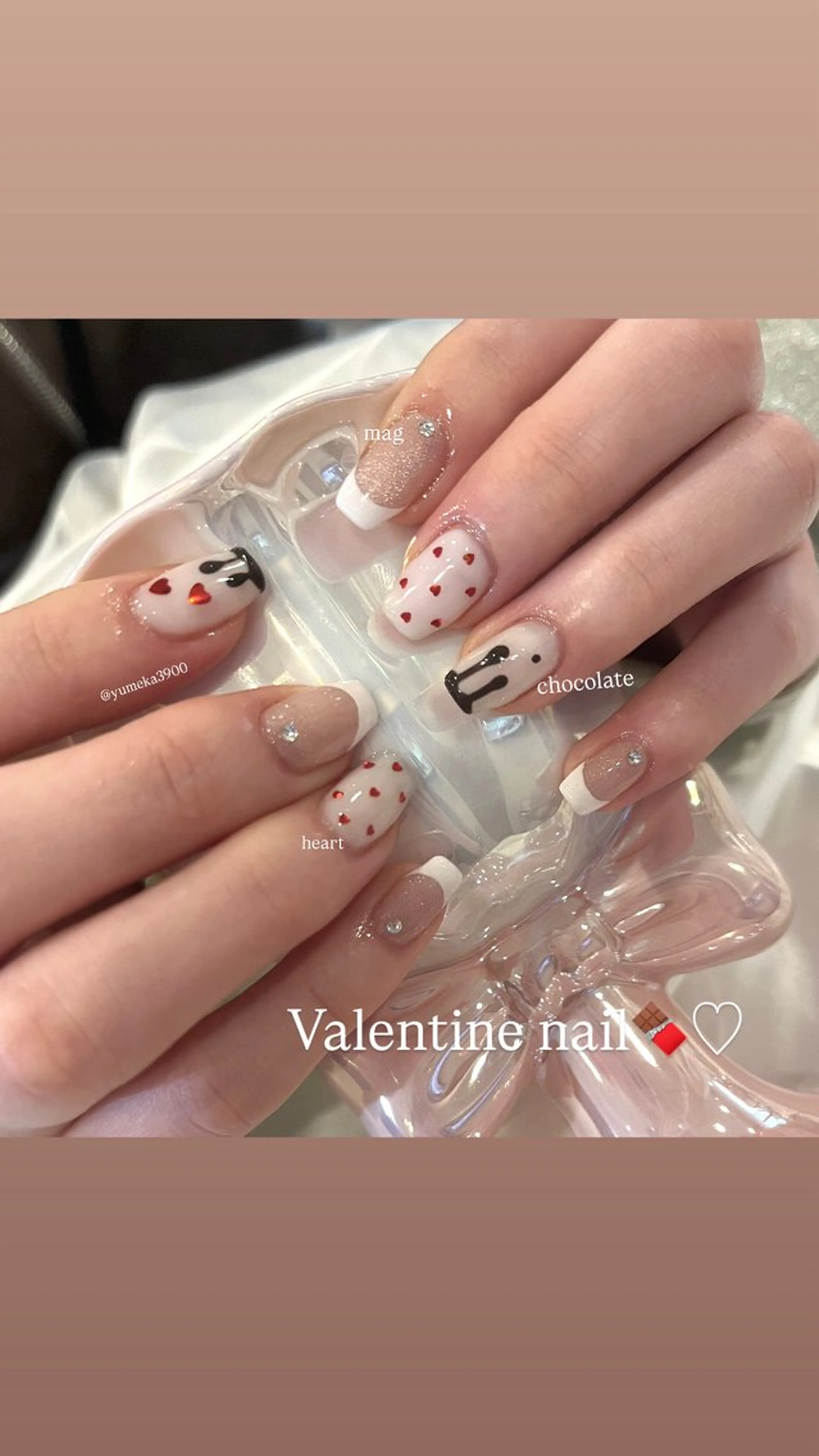 ネイル ハート バレンタイン ハンドネイル ♡Tajima Yumeka♡のネイルデザイン