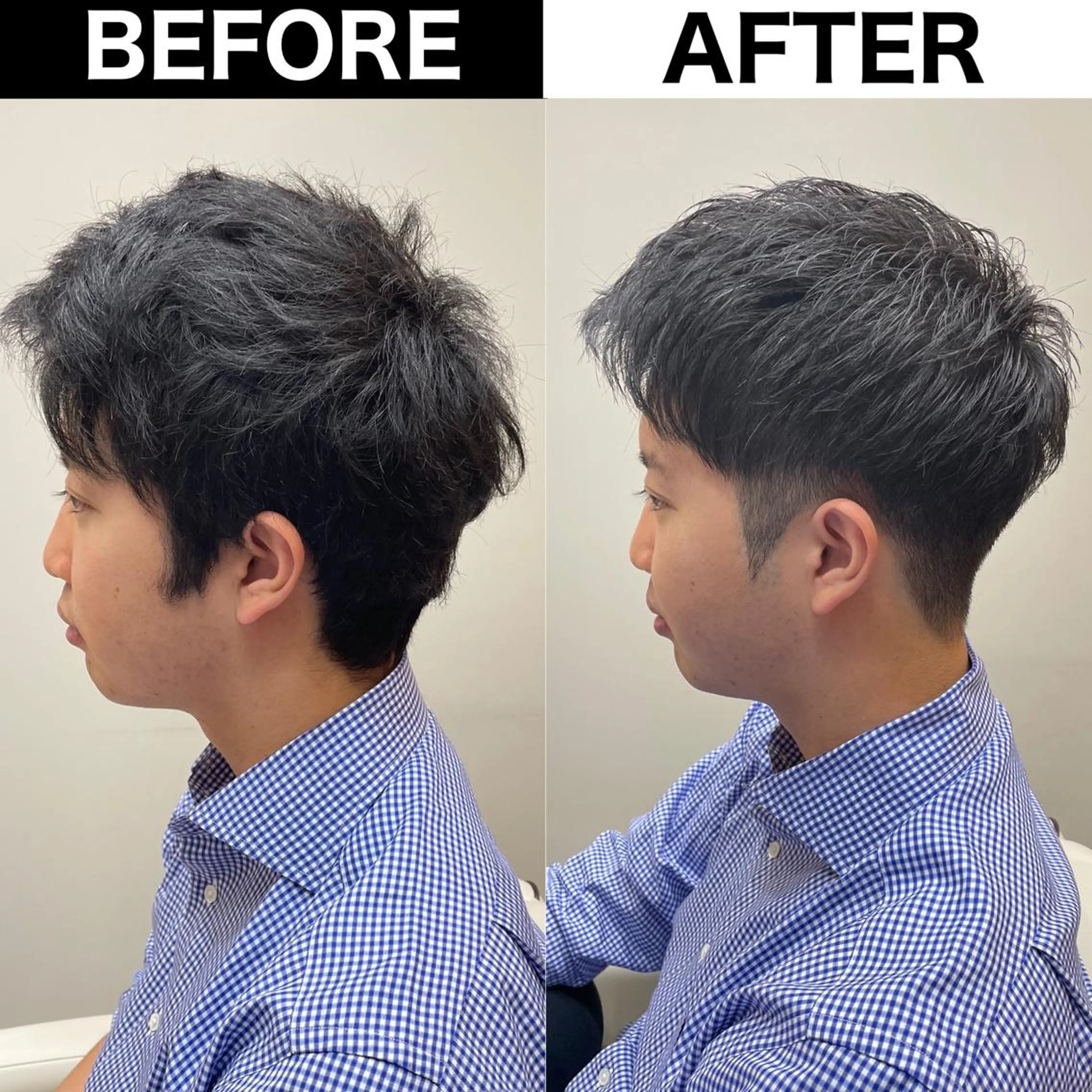 メンズ ビジネス メンズ就活ヘア メンズパーマ ツーブロック 刈り上げ Soleria 田中慎一のヘアスタイル