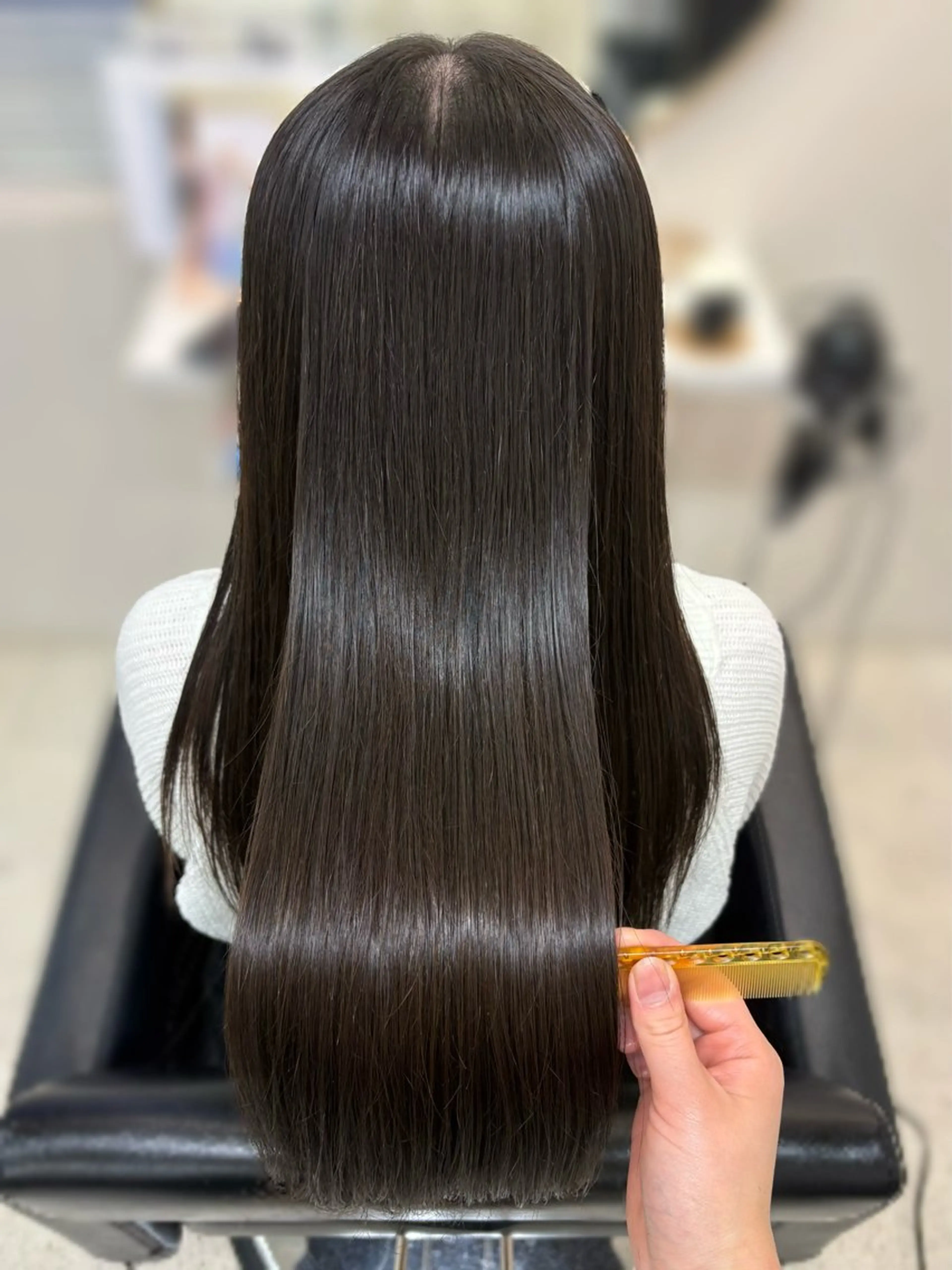 ロング カット 縮毛矯正 𝜗𝜚cocoro 韓国𝜗𝜚のヘアスタイル
