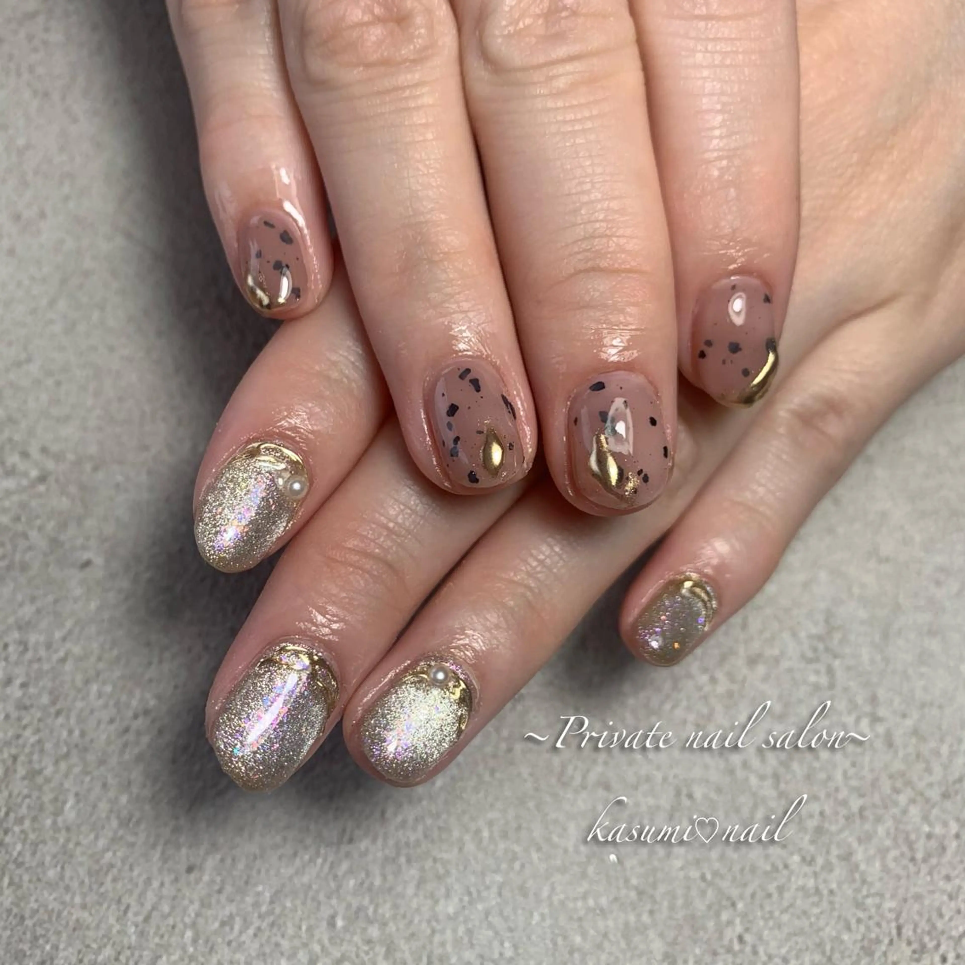 ネイル ラメ(グリッター) ミラーネイル ニュアンスネイル 冬ネイル KASUMI♡ Nailのネイルデザイン
