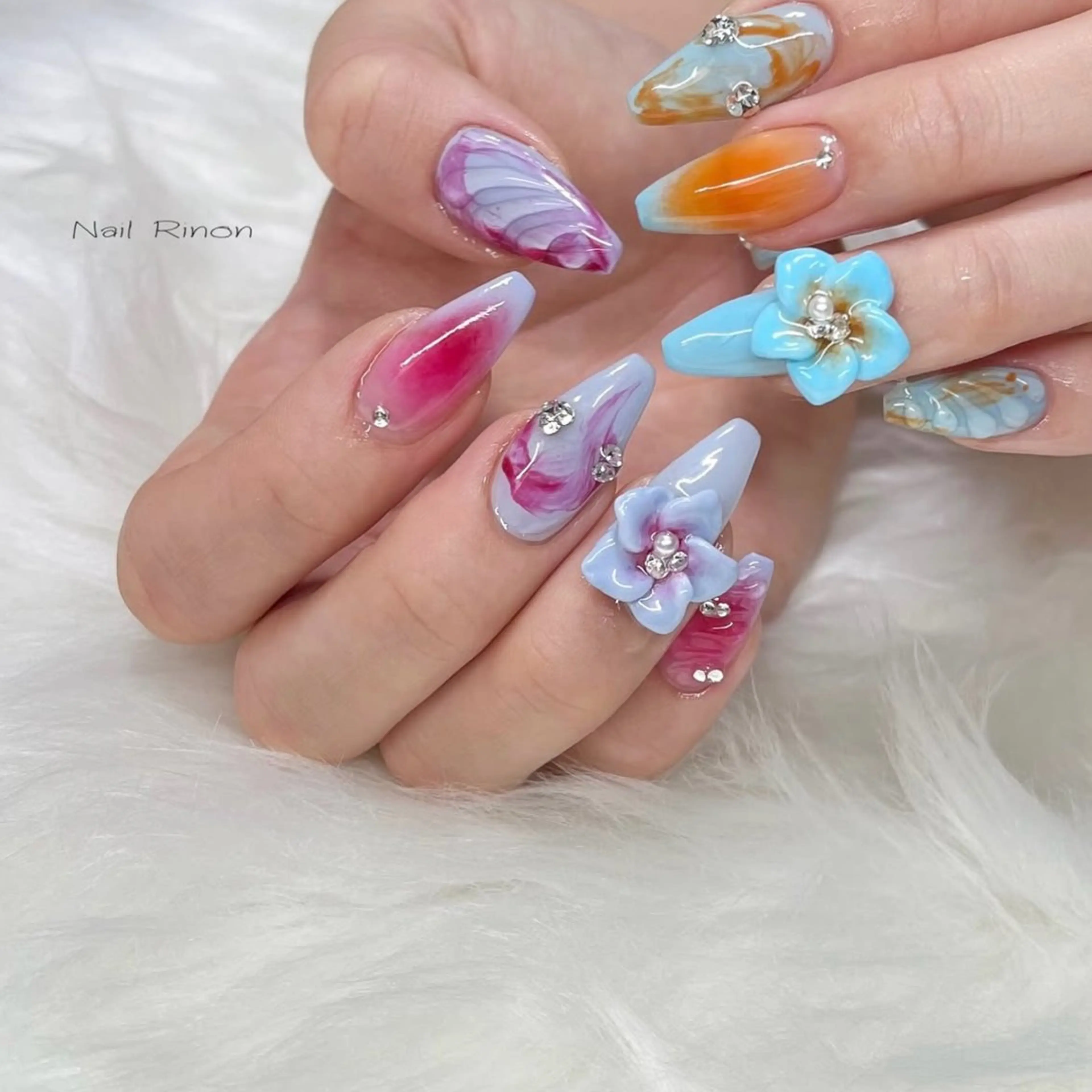 ネイル フラワーネイル Nail Rinonのネイルデザイン