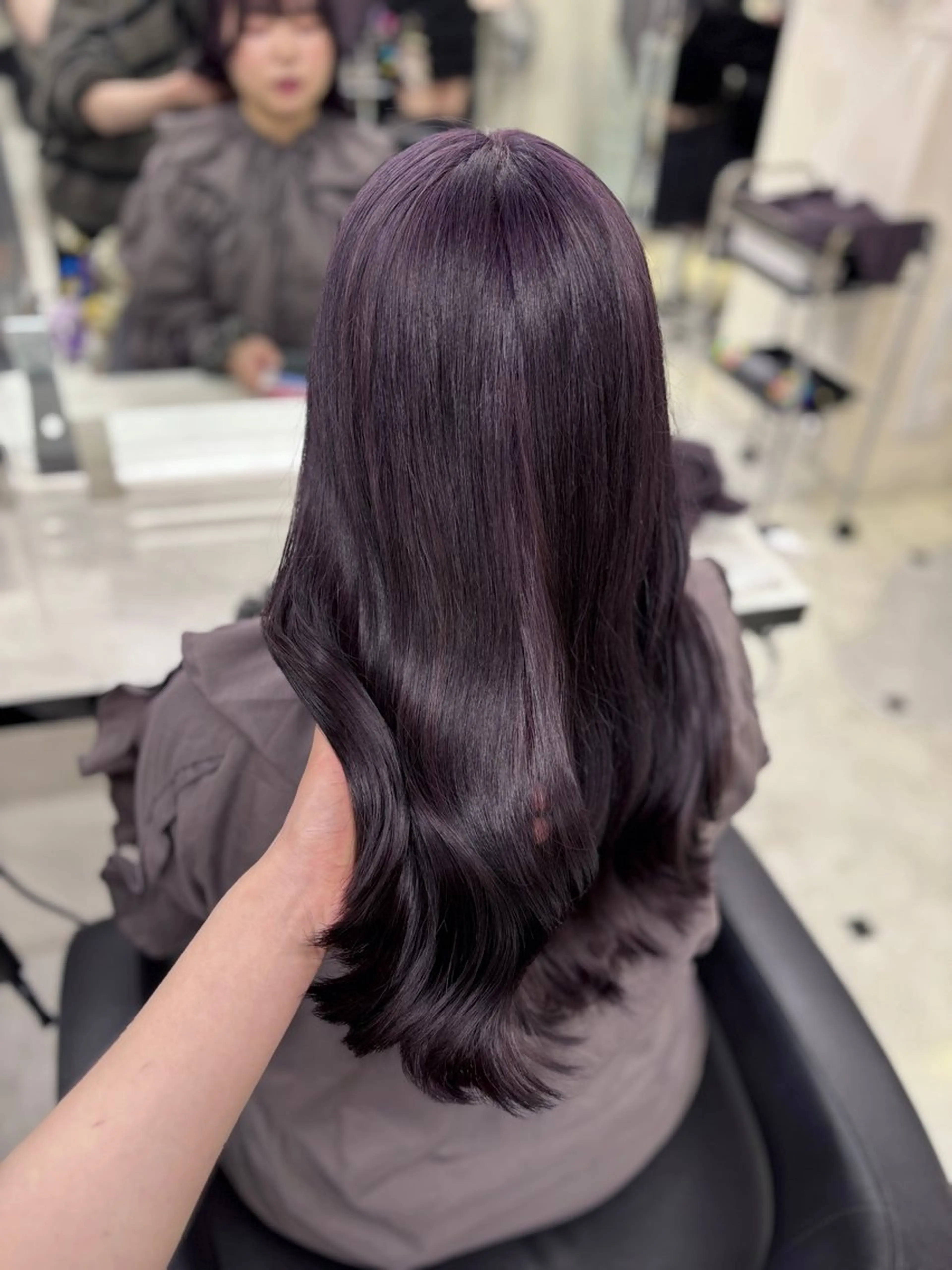 ロング カラー ブリーチ ブルーカラー ブルーラベンダー ダブルカラー ラベンダーカラー 💙ハイトーン韓国風 色白ヘア💙manaのヘアスタイル