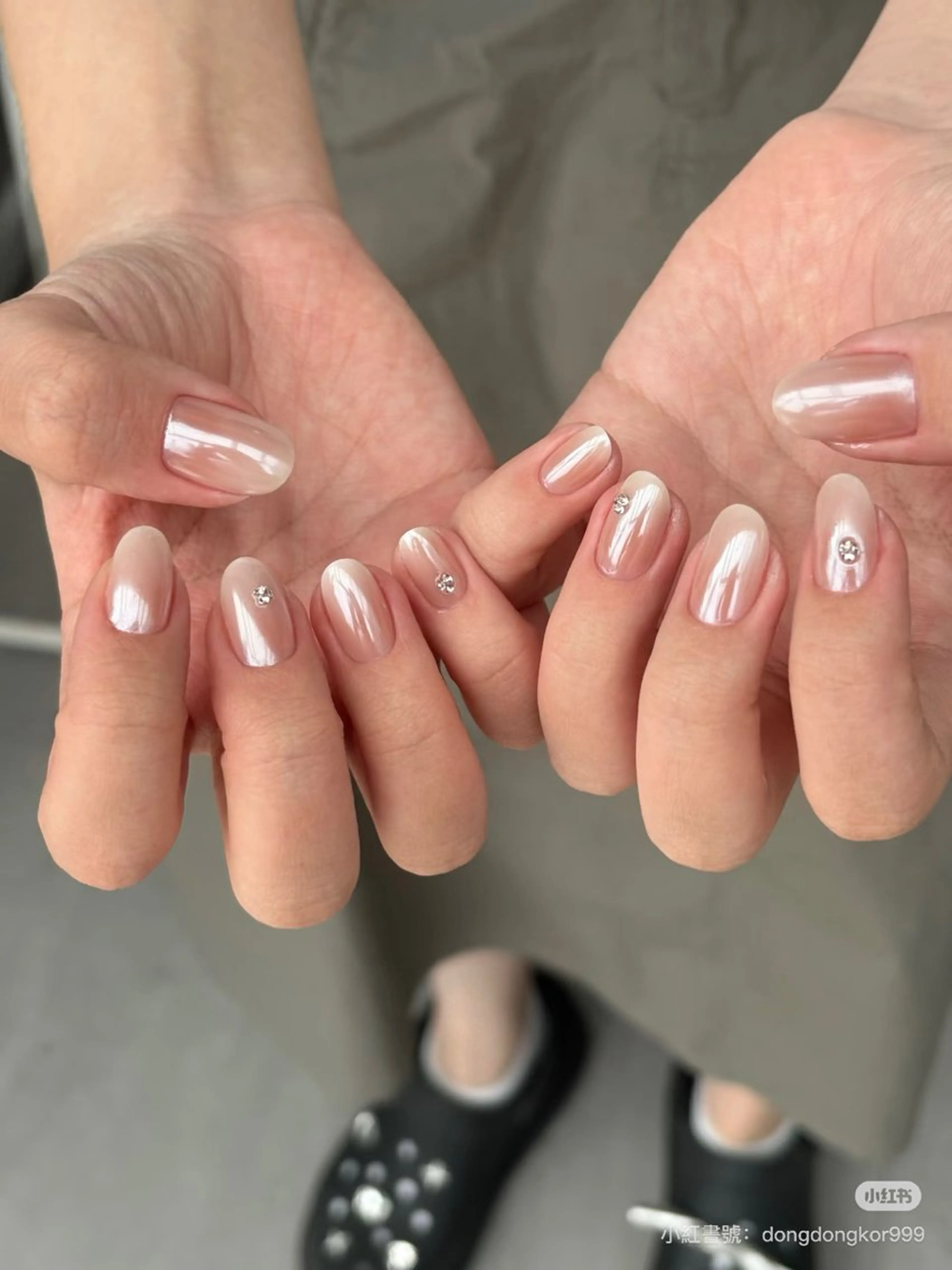 ネイル オーロラネイル 長さ出し ジェルネイル 氷ネイル・うるうるネイル 韓国ネイル Lumiereva nail salonのネイルデザイン